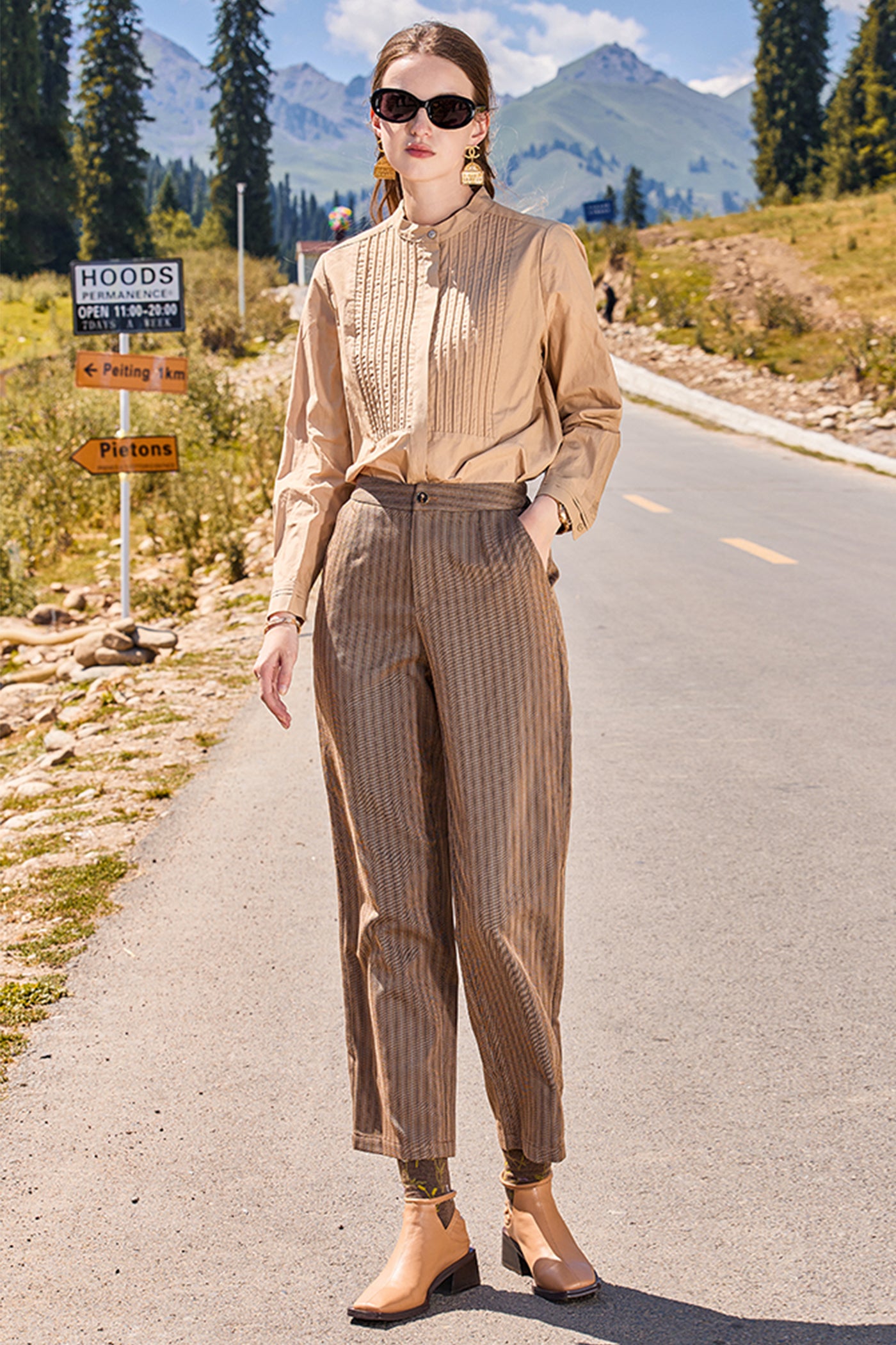 KAMILAN high waist casual pants women's autumn new fashion comfortable pants.