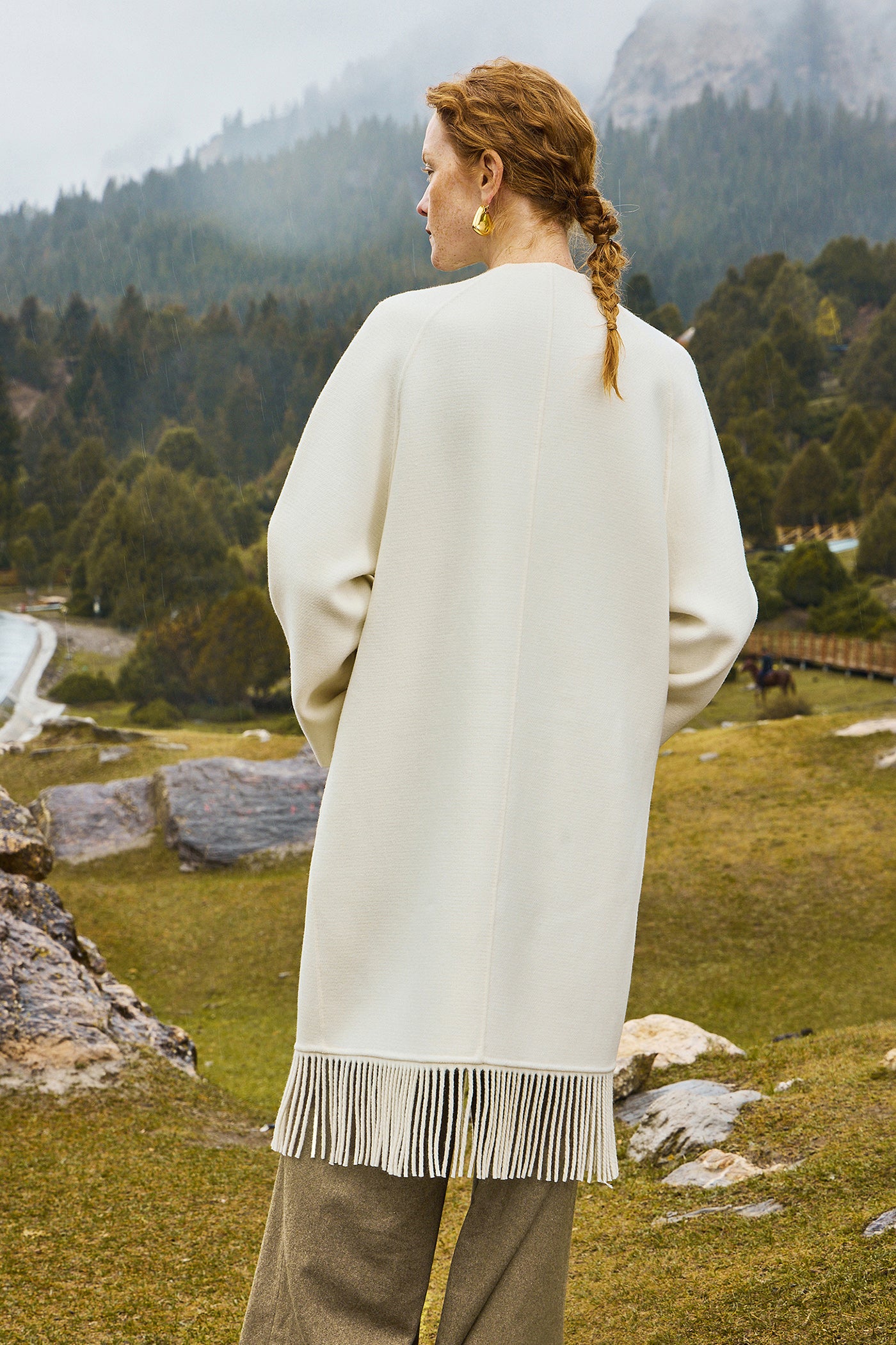 KAMILAN new Chinese style retro wool coat women's 2025 autumn and winter new long double-sided coat.