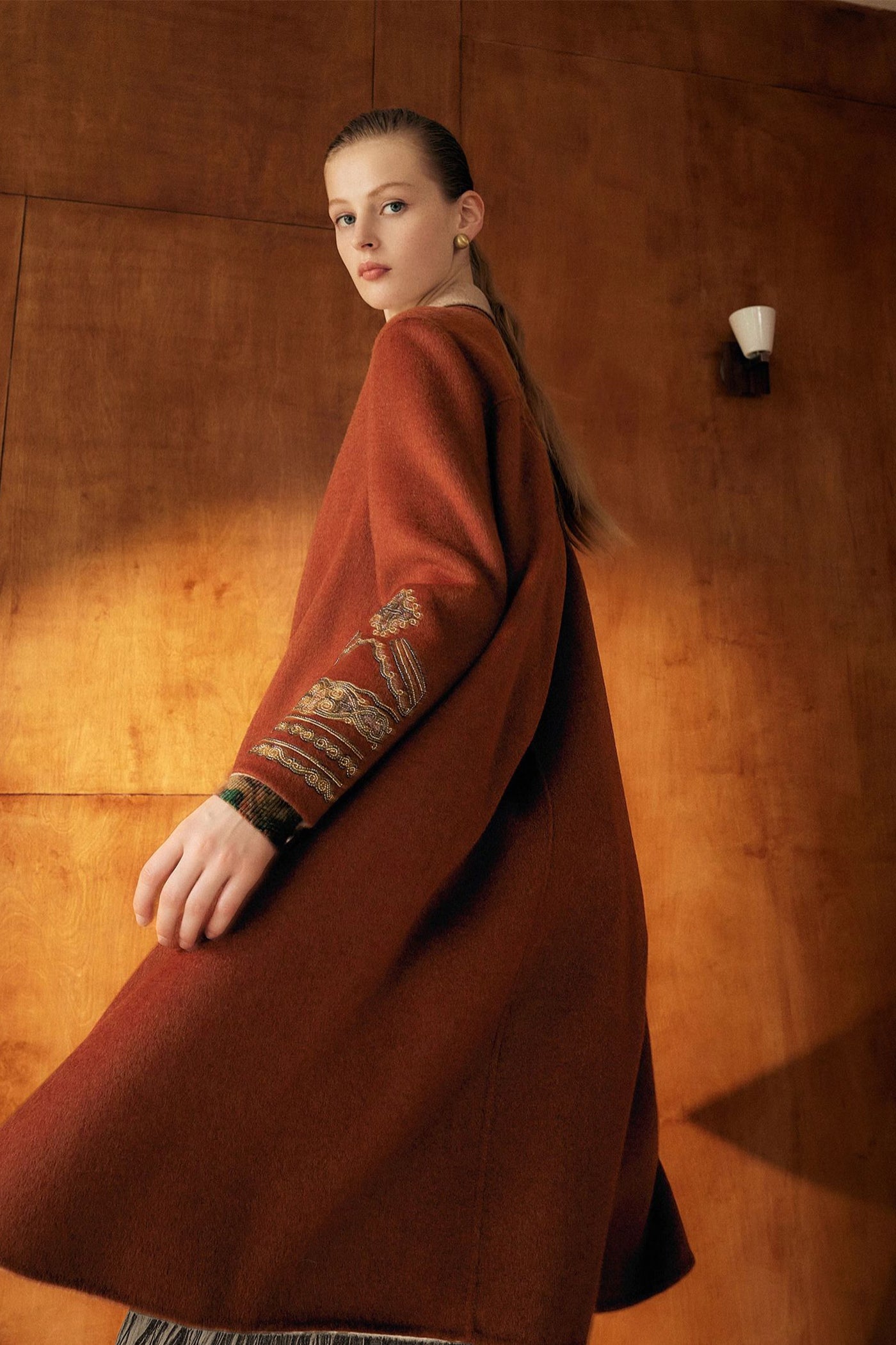 KAMILAN double-sided wool coat women's 2025 autumn and winter new woolen coat temperament long woolen coat