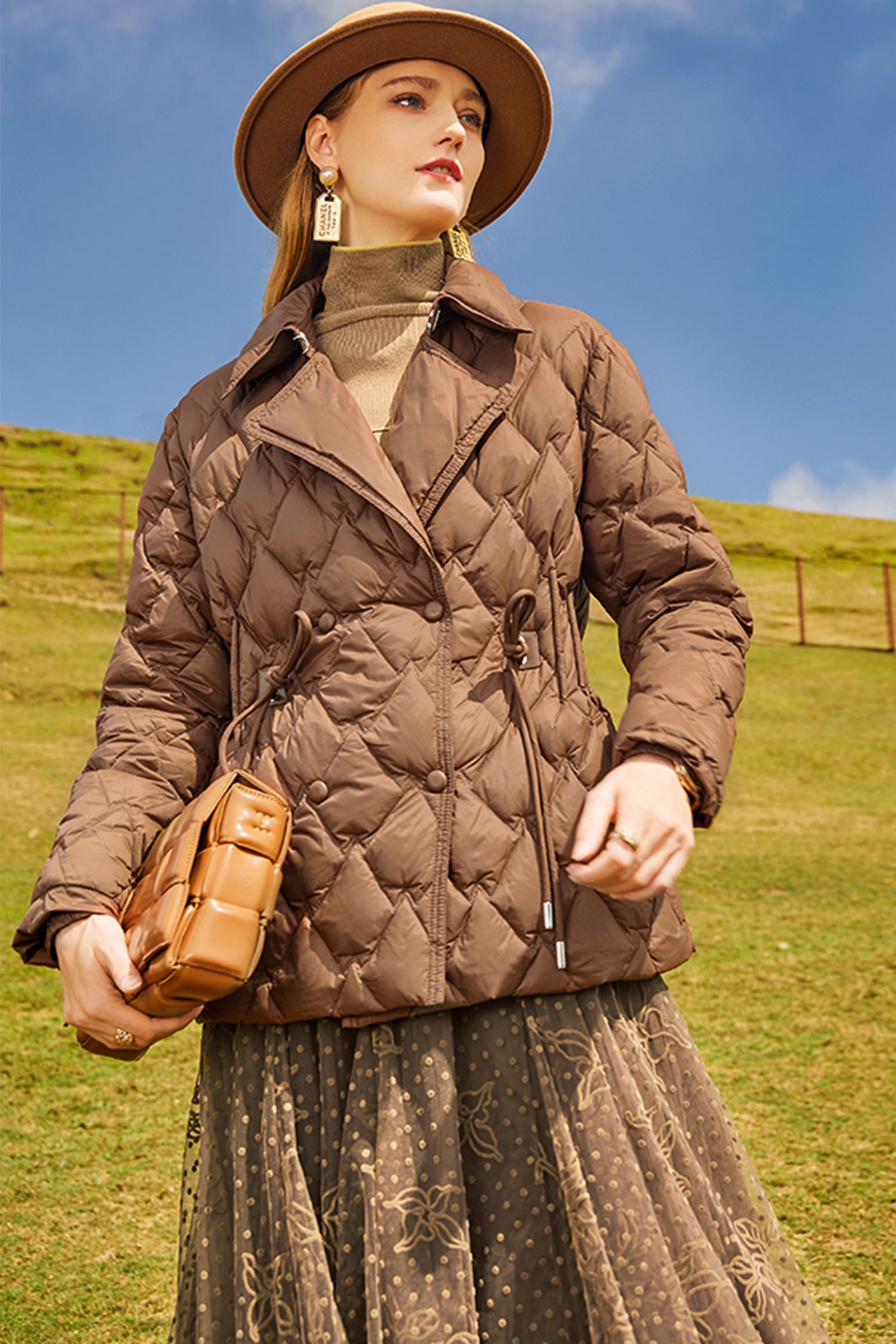 KAMILAN White Goose Down Jacket Women's Winter 2025 New Short Lapel Warm Goose Down Jacket