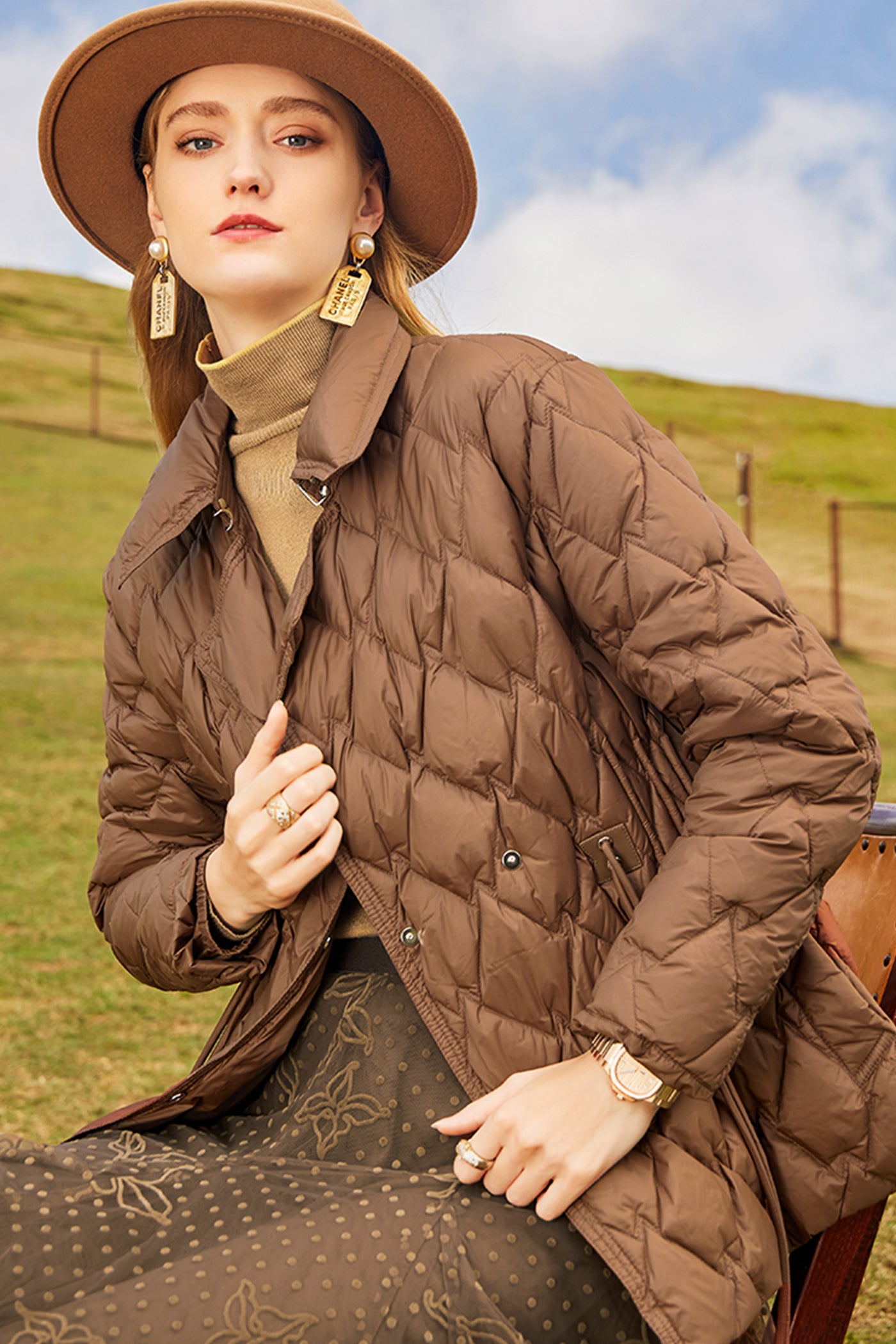 KAMILAN White Goose Down Jacket Women's Winter 2025 New Short Lapel Warm Goose Down Jacket