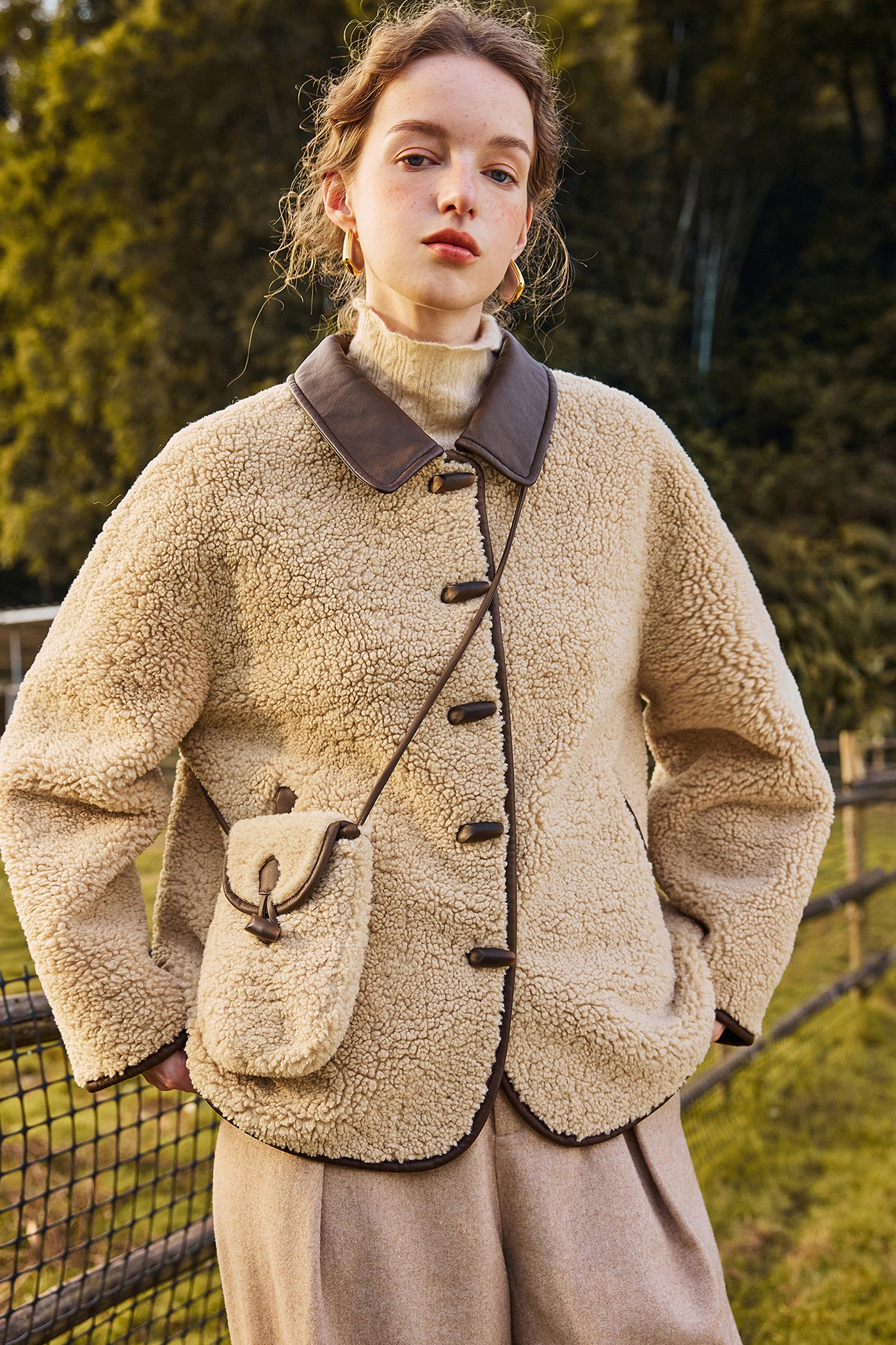 KAMILAN French Chic Shirt-Style Faux Fur Jacket for Women – 2025 Winter New Warm Outerwear