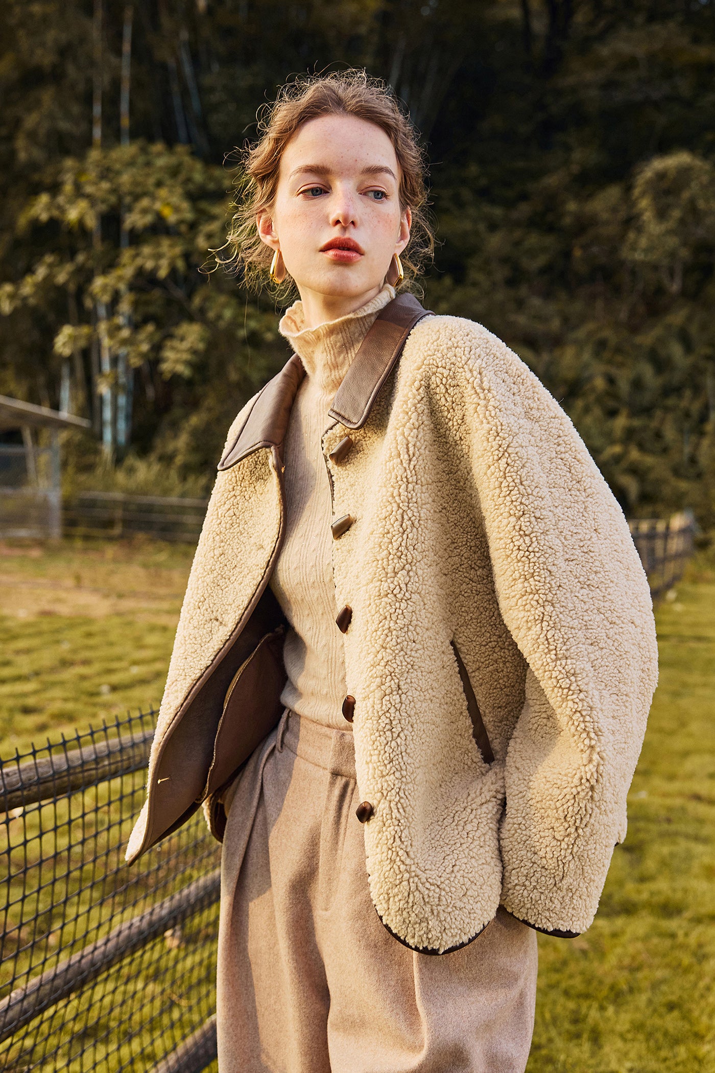 KAMILAN French Chic Shirt-Style Faux Fur Jacket for Women – 2025 Winter New Warm Outerwear
