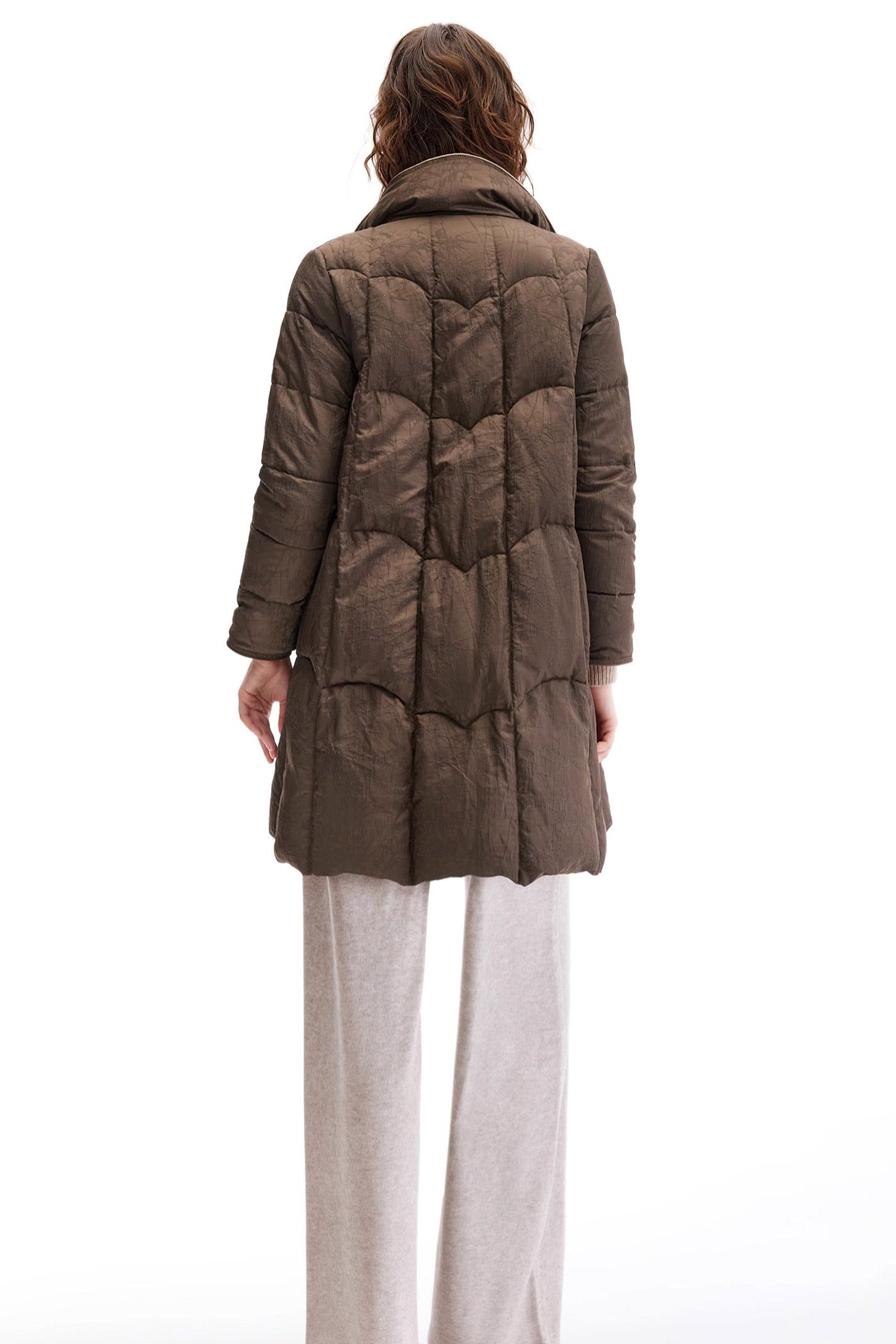 KAMILAN Jacquard White Goose Down Jacket Women's 2025 Winter New Long Down Jacket