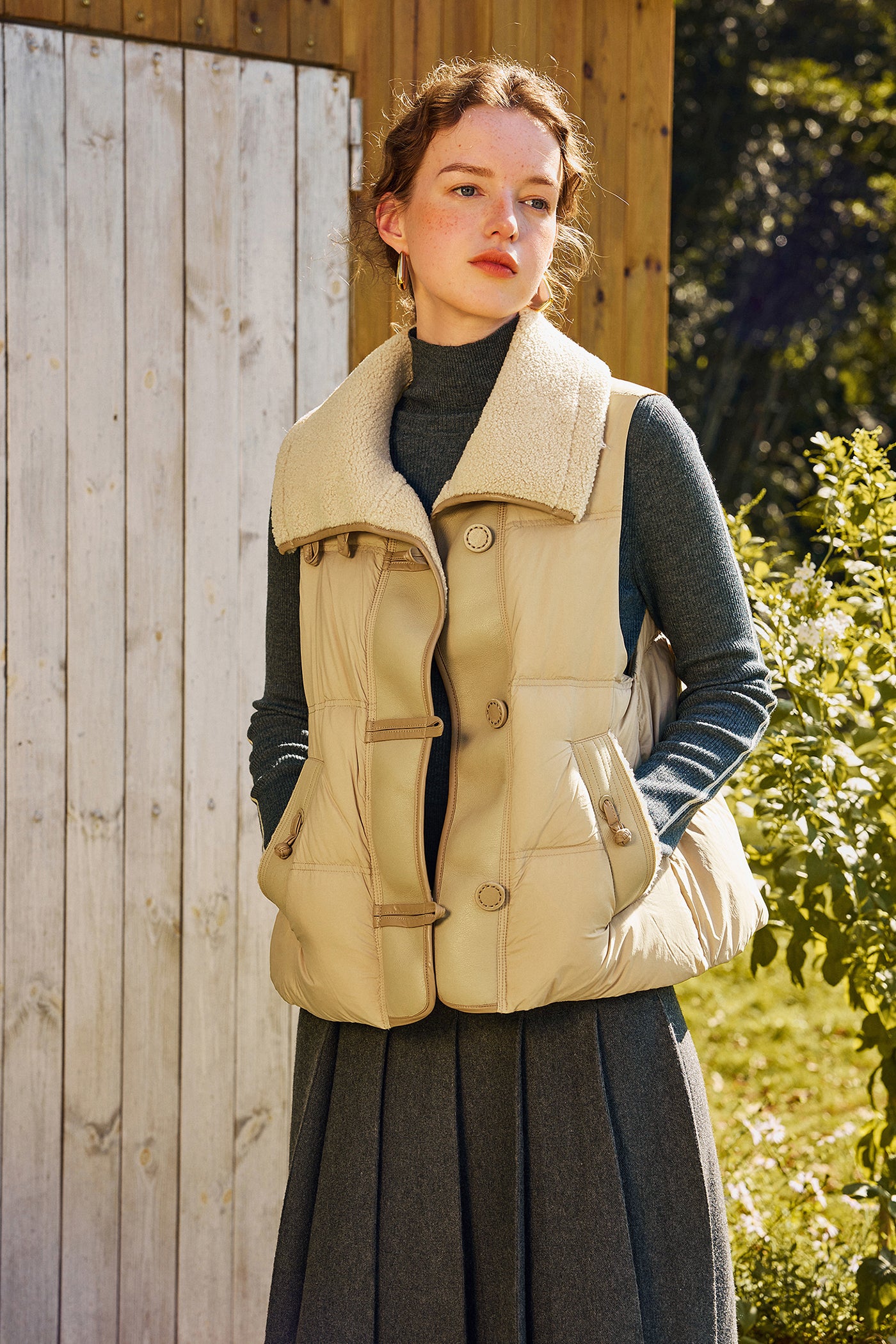 KAMILAN short-style white eiderdown down jacket vest female 2025 winter new down vest coat