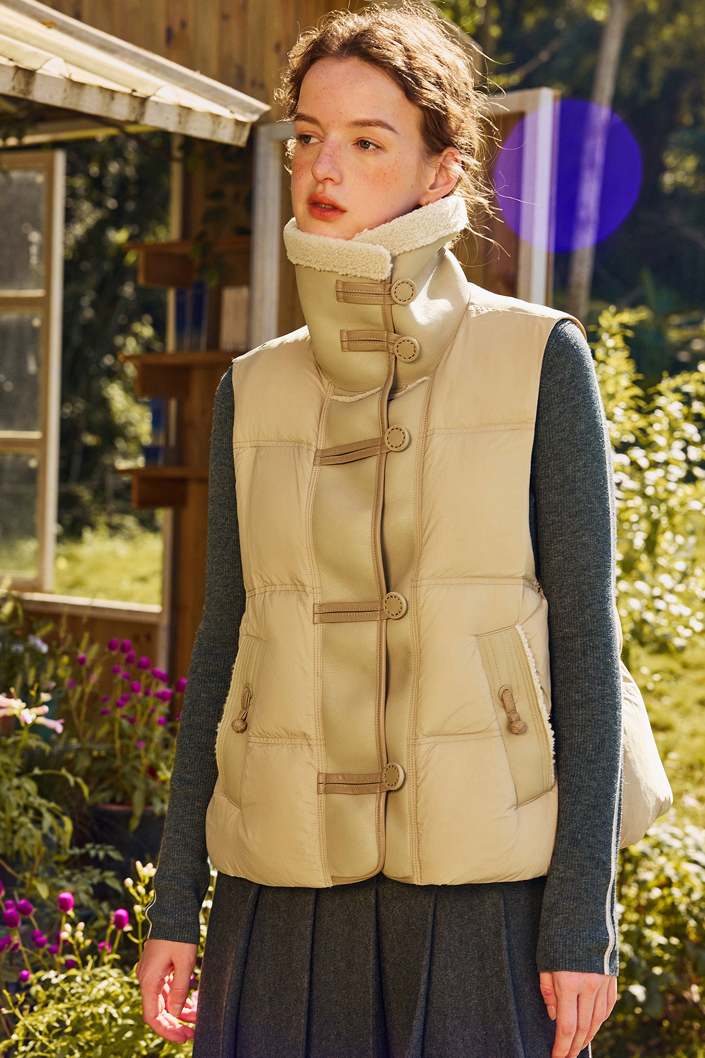 KAMILAN short-style white eiderdown down jacket vest female 2025 winter new down vest coat