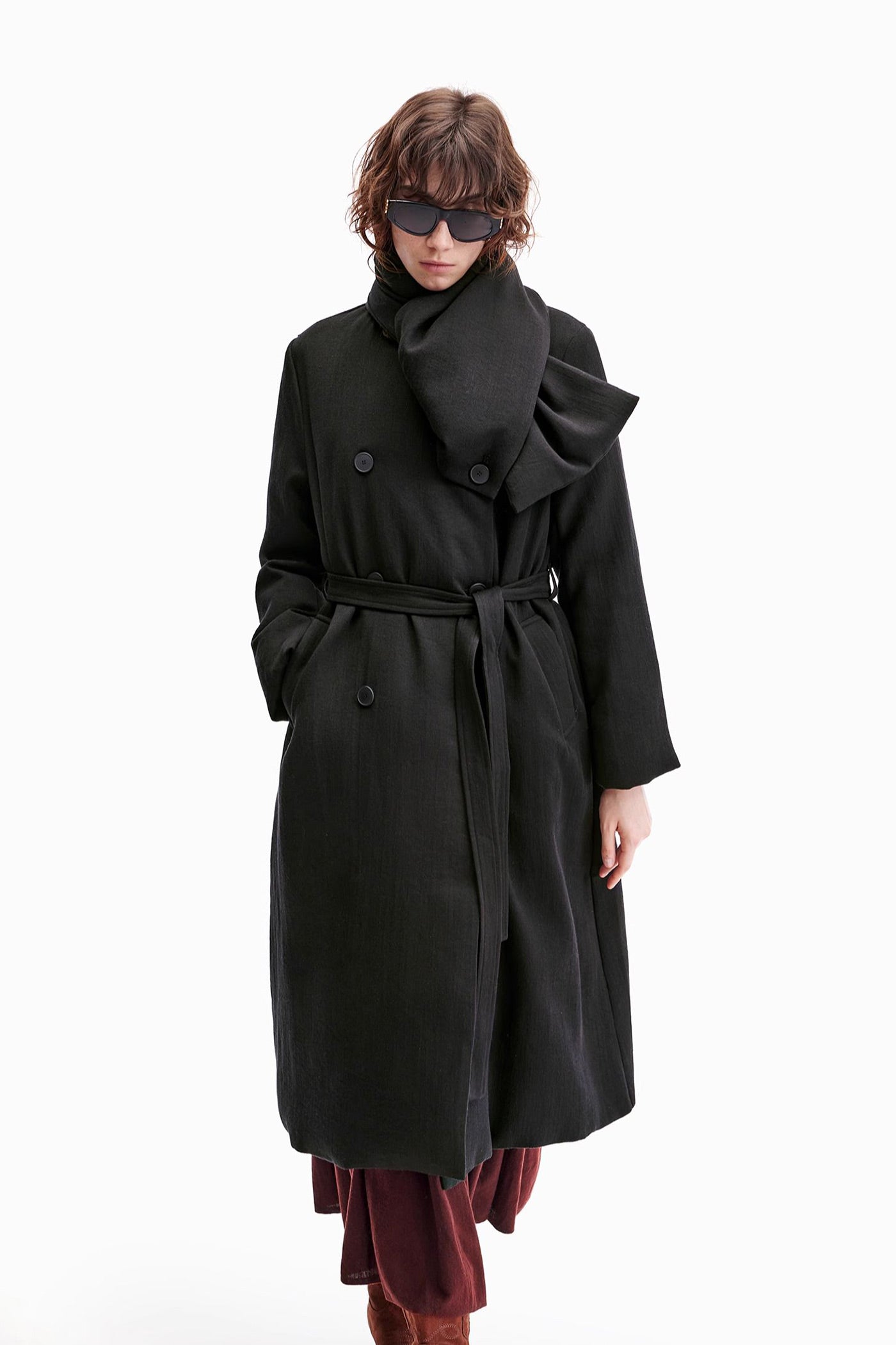 KAMILAN Maillard scarf collar down jacket women's new style 2025 winter long goose down coat