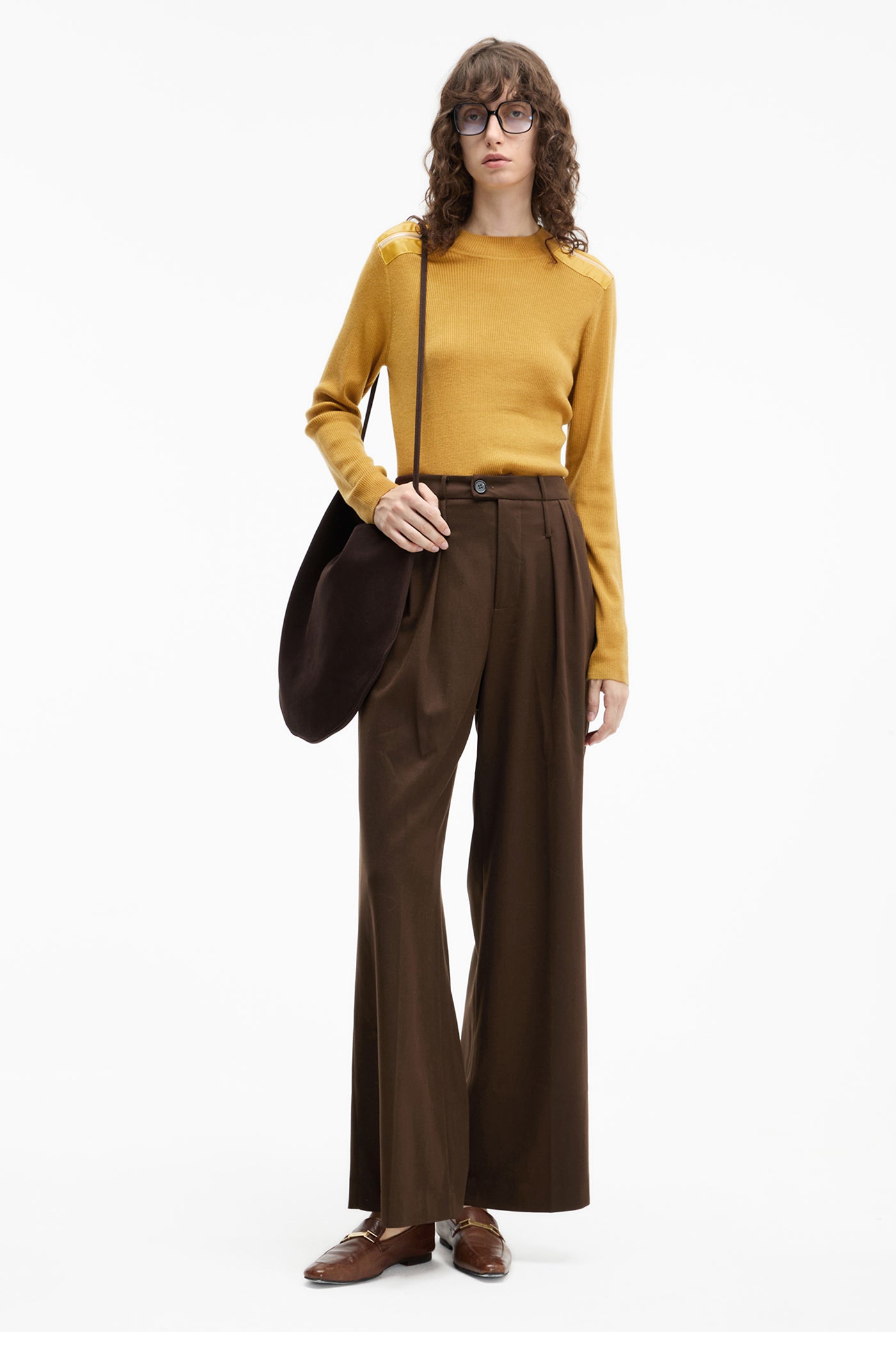 KAMILAN commuter pants women's autumn new style highwaisted wide leg casual pants trousers