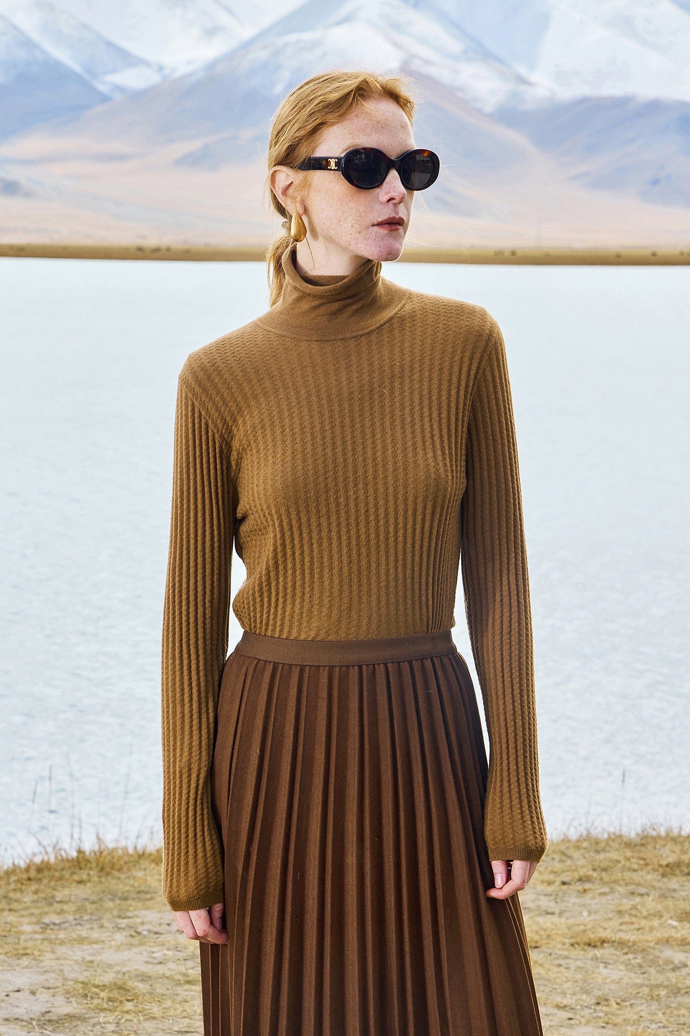 KAMILAN Elegant Versatile Turtleneck Sweater for Women – 2025 Fall New High-Neck Knit Base Layer Top