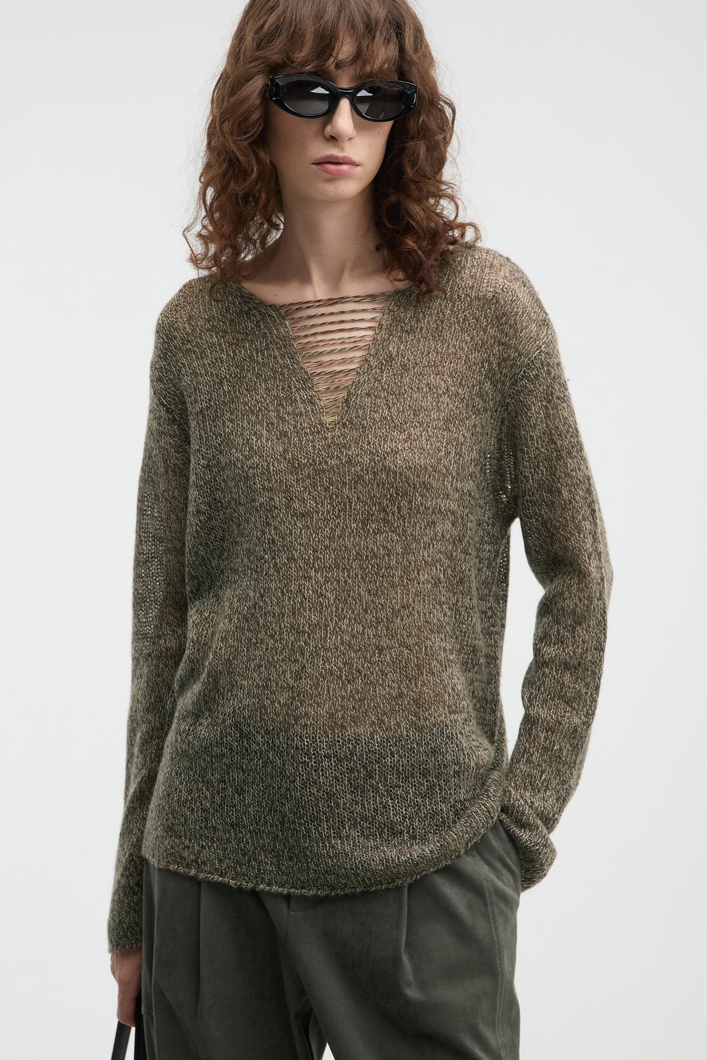 KAMILAN Women's Wool Sweater 2025 Fall – Unique Textured Knit Base Layer Top
