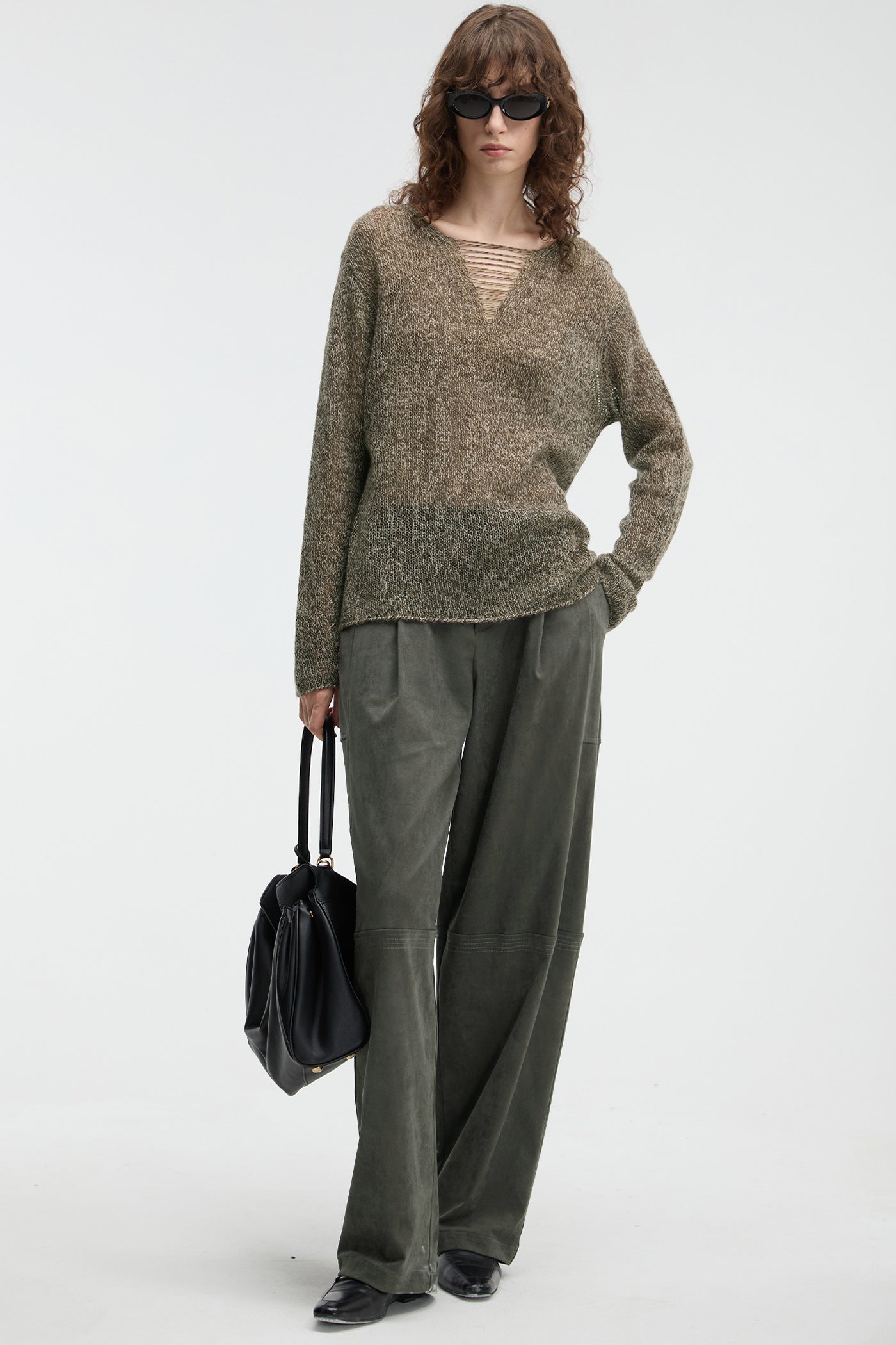 KAMILAN Women's Wool Sweater 2025 Fall – Unique Textured Knit Base Layer Top