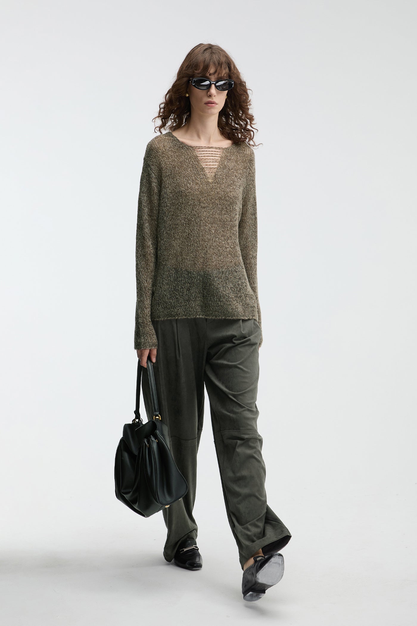 KAMILAN Women's Wool Sweater 2025 Fall – Unique Textured Knit Base Layer Top