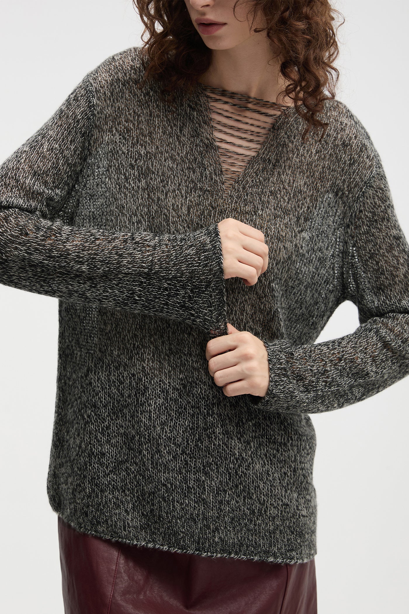 KAMILAN Women's Wool Sweater 2025 Fall – Unique Textured Knit Base Layer Top