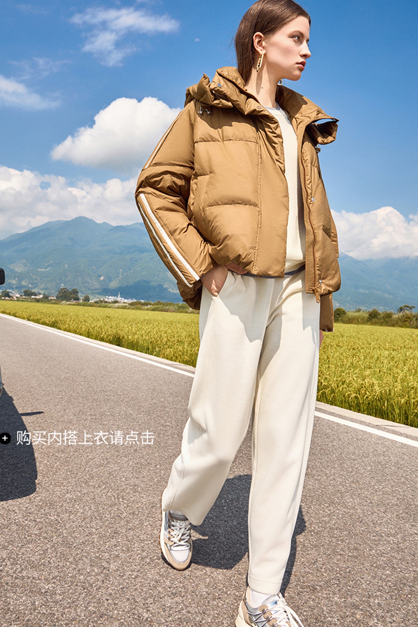 KAMILAN Women's Short White Goose Down Jacket | 2025 Winter Hooded Warm Puffer Coat