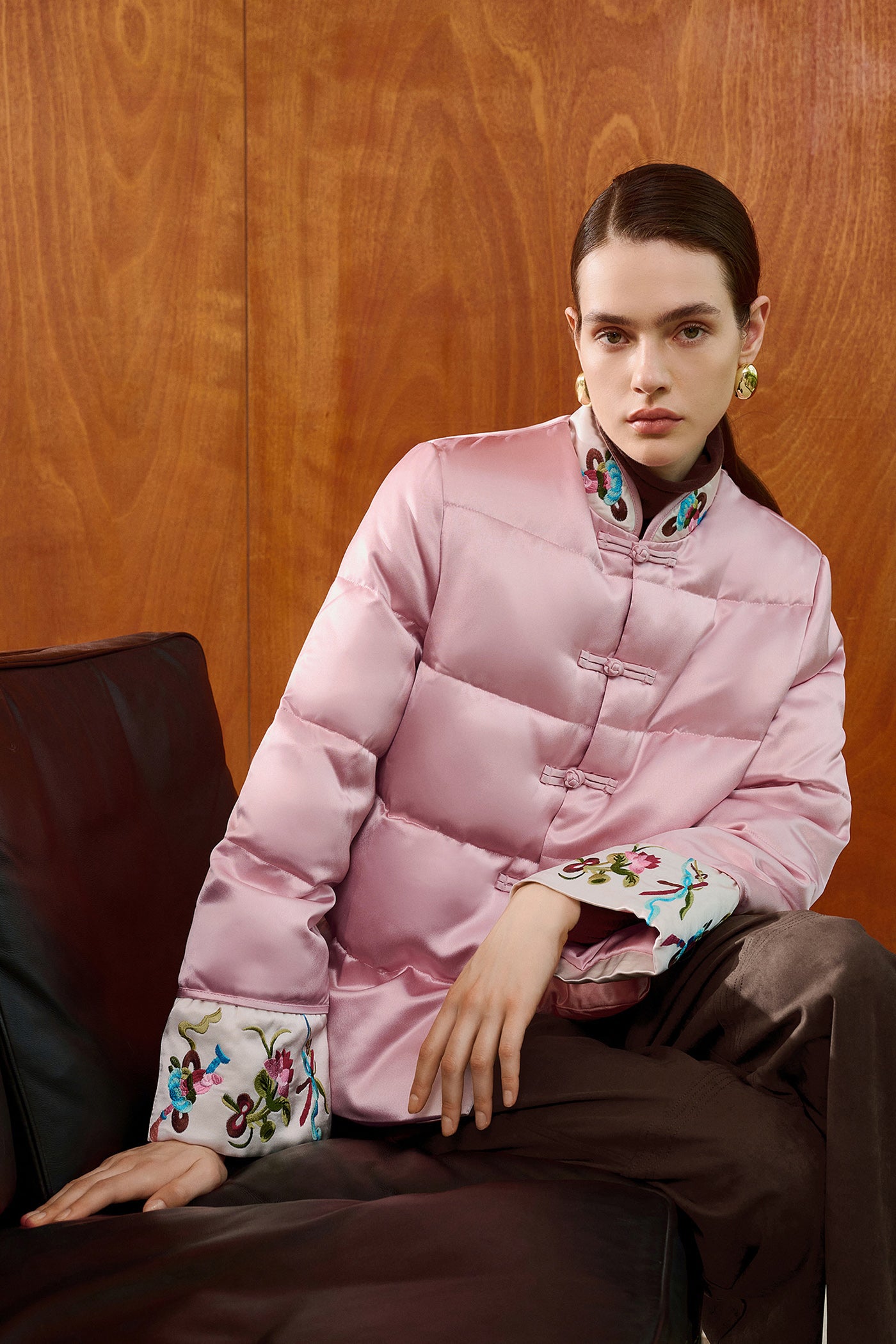 KAMILAN Women's Short Vintage New Chinese Style Embroidered White Duck Down Jacket 2025 Winter Puffer Coat