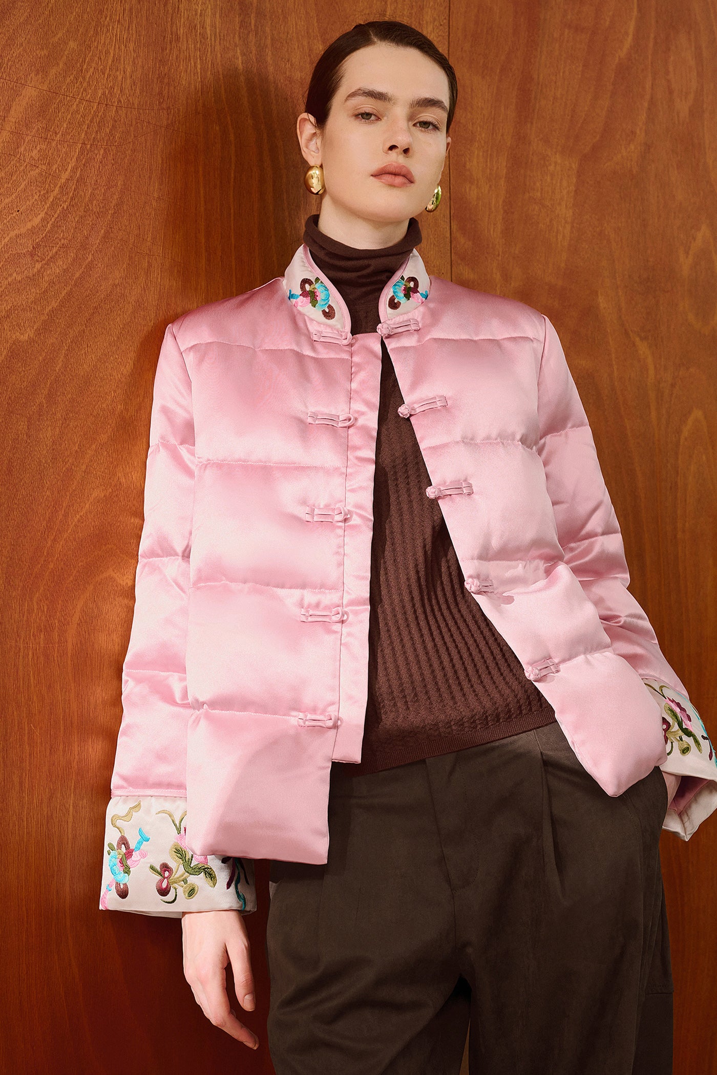 KAMILAN Women's Short Vintage New Chinese Style Embroidered White Duck Down Jacket 2025 Winter Puffer Coat