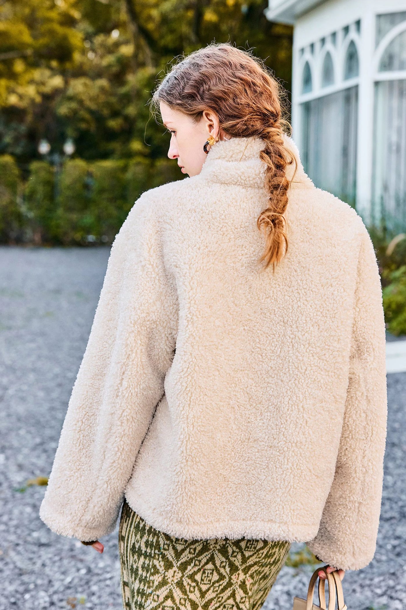 KAMILAN Women's Faux Shearling Jacket | 2025 Winter Short Teddy Coat with Stand Collar