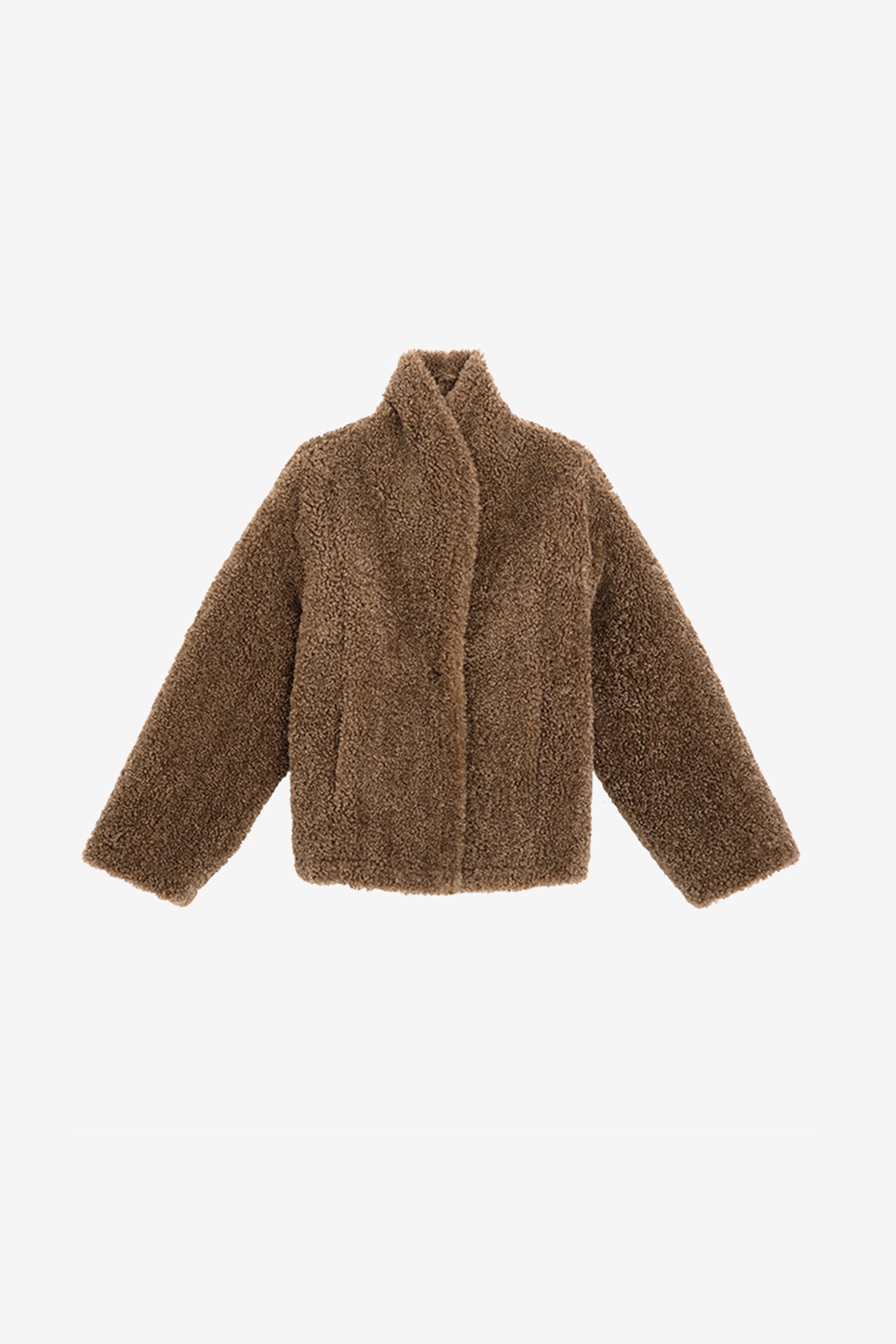 KAMILAN Women's Faux Shearling Jacket | 2025 Winter Short Teddy Coat with Stand Collar