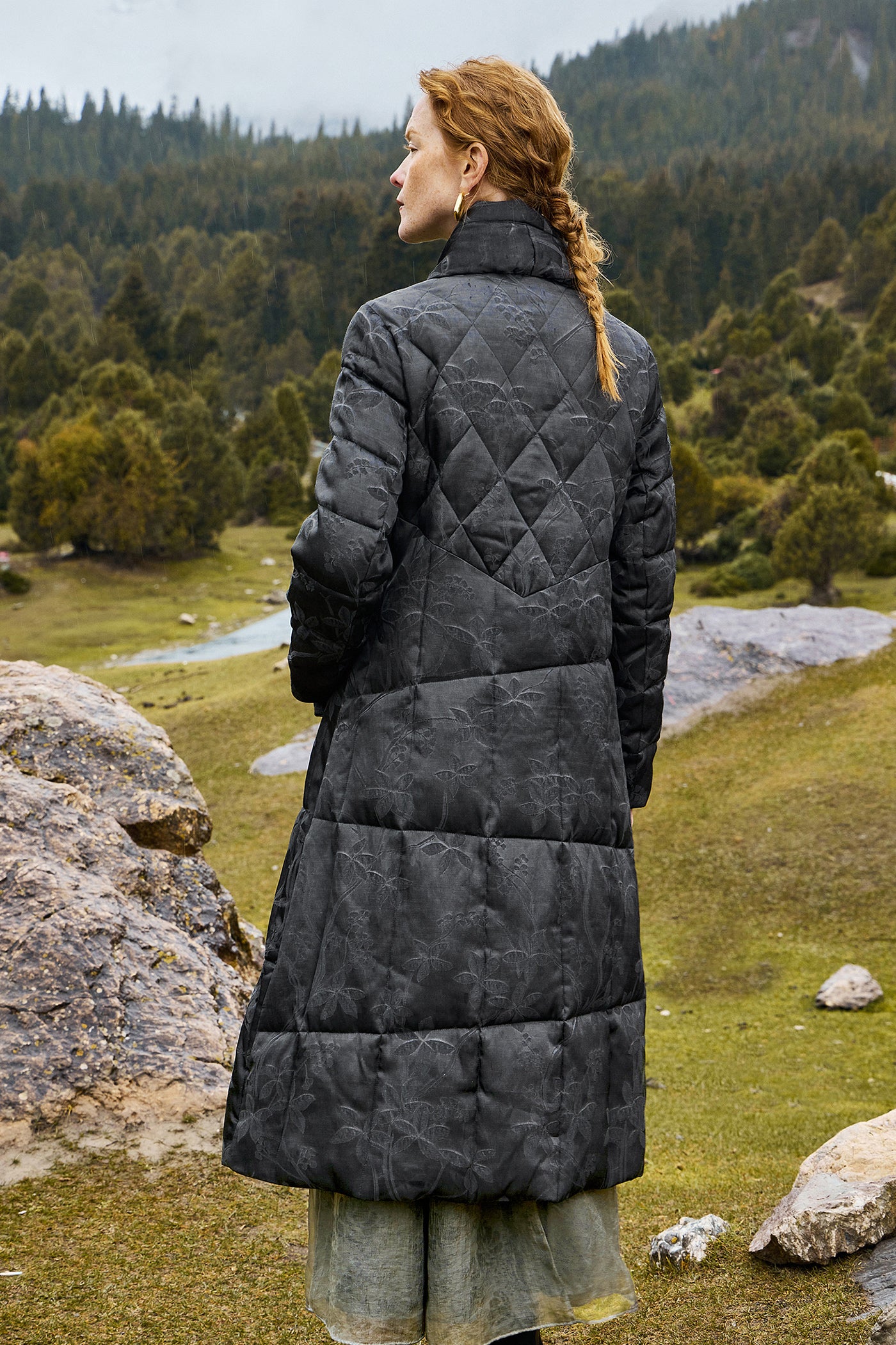 KAMILAN Women's Jacquard Down Jacket New Chinese Style White Goose Down Coat 2025 Winter