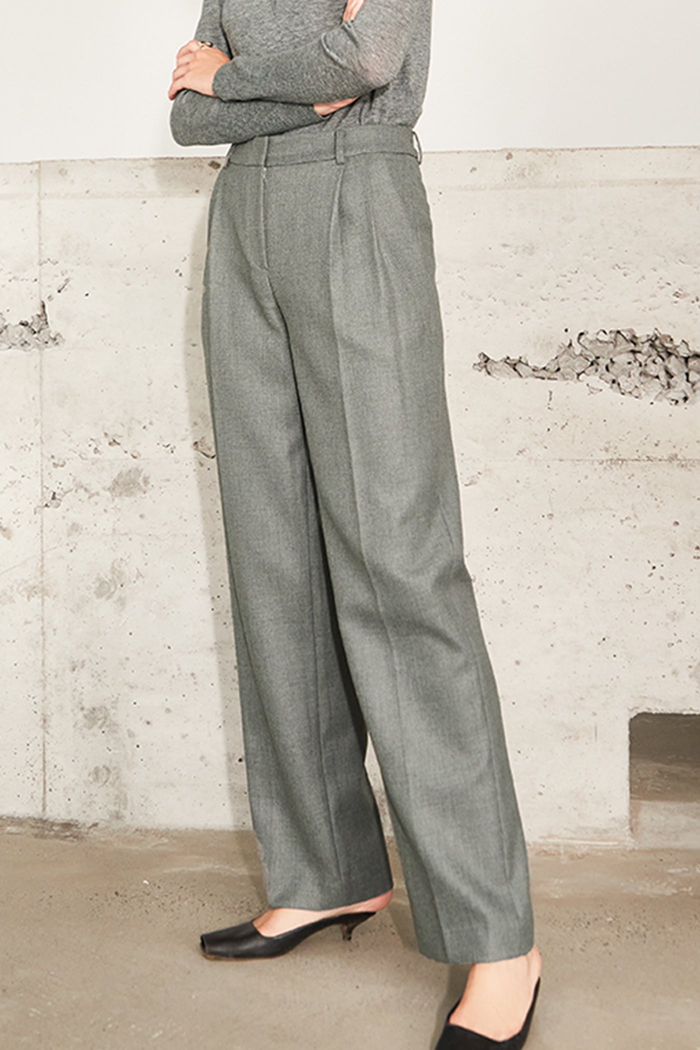 KAMILAN Women's Wool Wide-Leg Trousers 2025 Fall New High-Waist Straight Commuter Pants