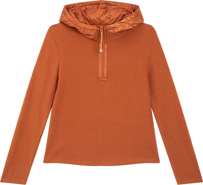 KAMILAN French Chic Knit-Panel Hoodie – 2025 Autumn New Women's Fashion Casual Long-Sleeve Sweatshirt Top