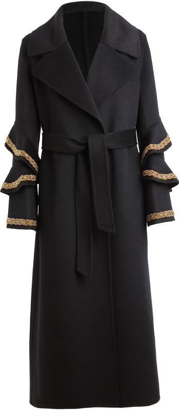 KAMILAN Elegant Double-Faced Wool Overcoat – 2025 Winter New Midi-Length Designer Women's Coat