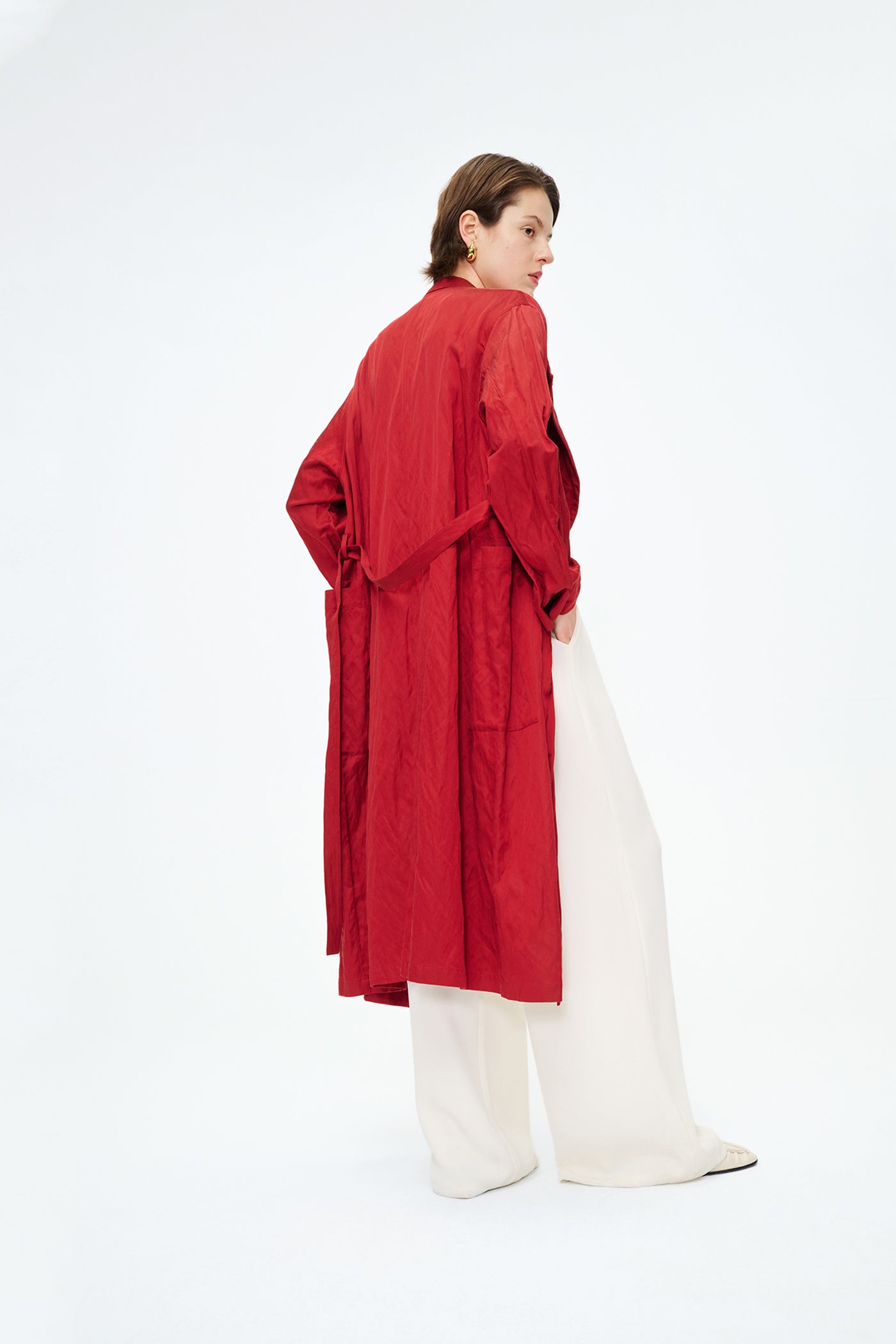 KAMILAN French-Inspired Luxury Belted Trench Dress Coat – 2025 Fall Collection, Mid-Length Custom Design