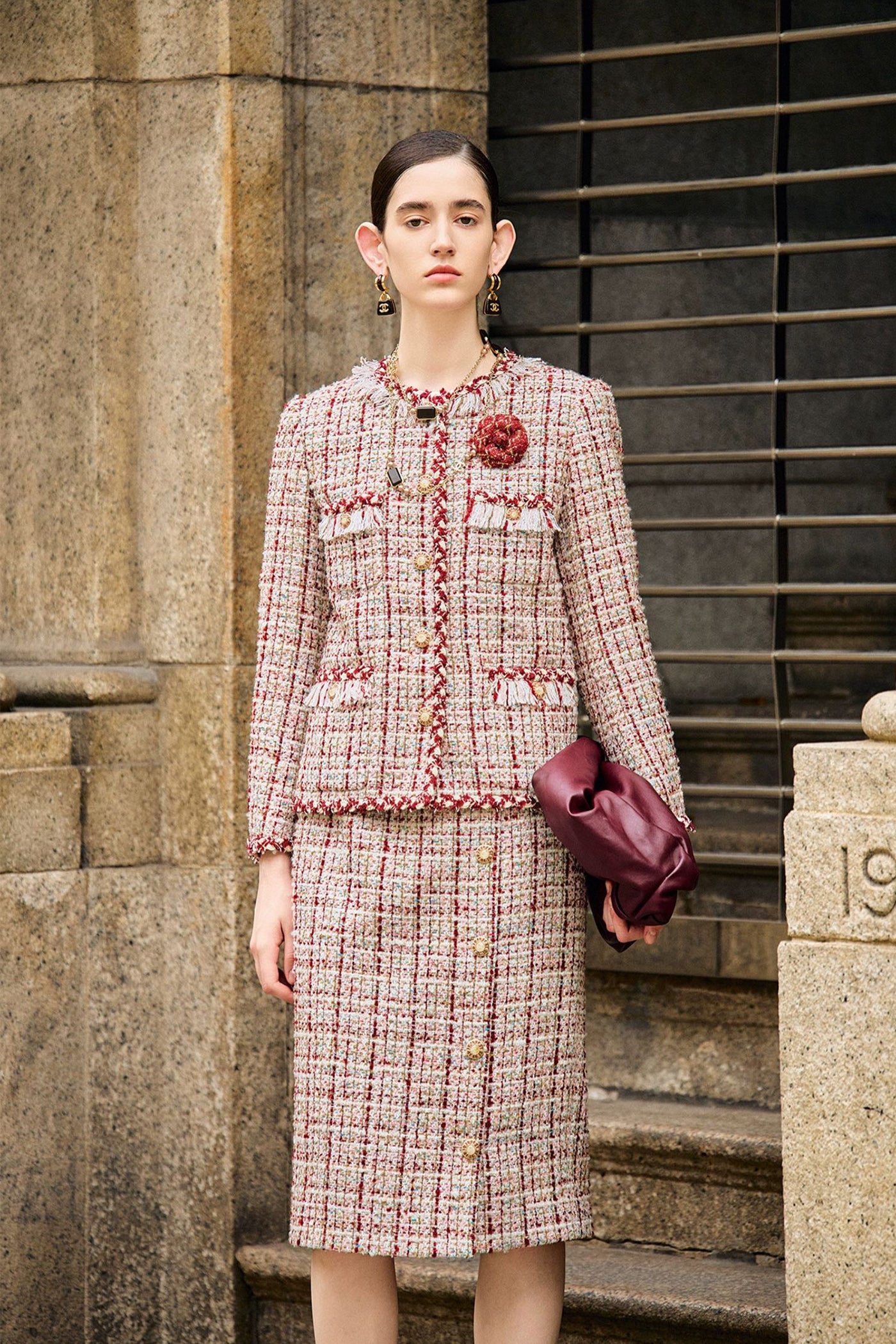 KAMILAN Women's Tweed Fringe Jacket – 2025 Autumn New Short Elegant French-Style Coat
