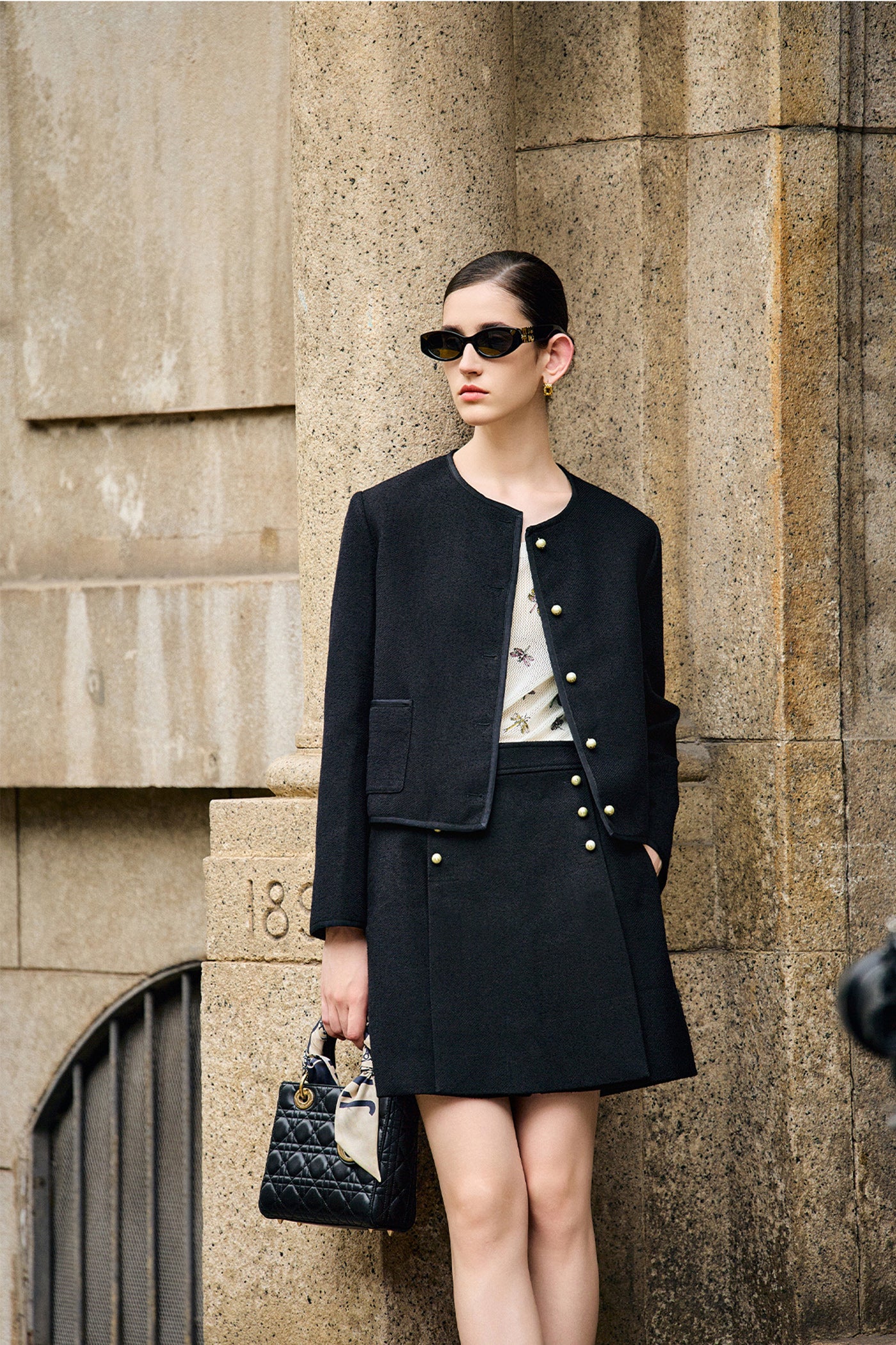 KAMILAN French Chic Short Wool Jacket – 2025 Autumn New Elegant Tweed-Inspired Cropped Coat