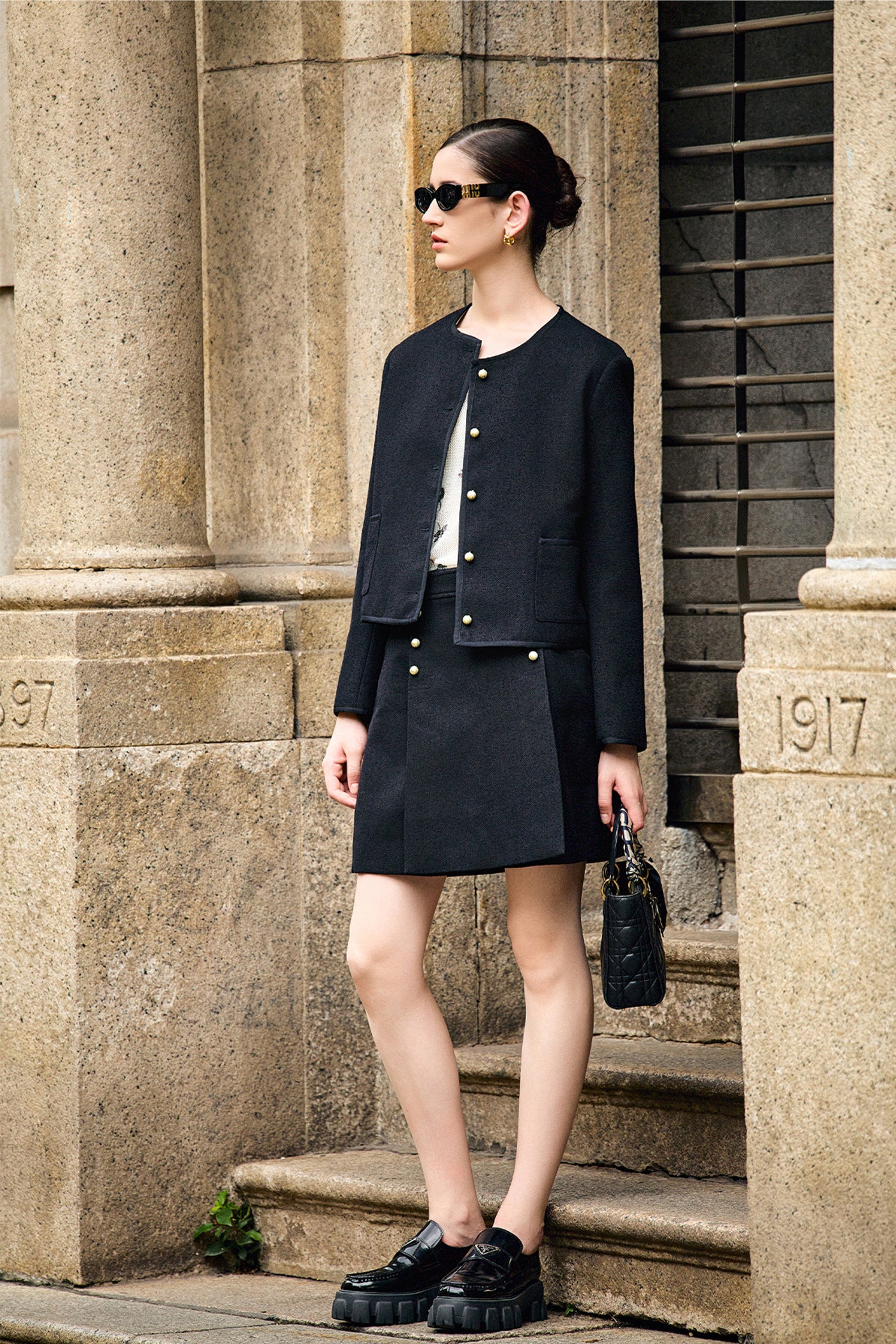 KAMILAN French Chic Short Wool Jacket – 2025 Autumn New Elegant Tweed-Inspired Cropped Coat
