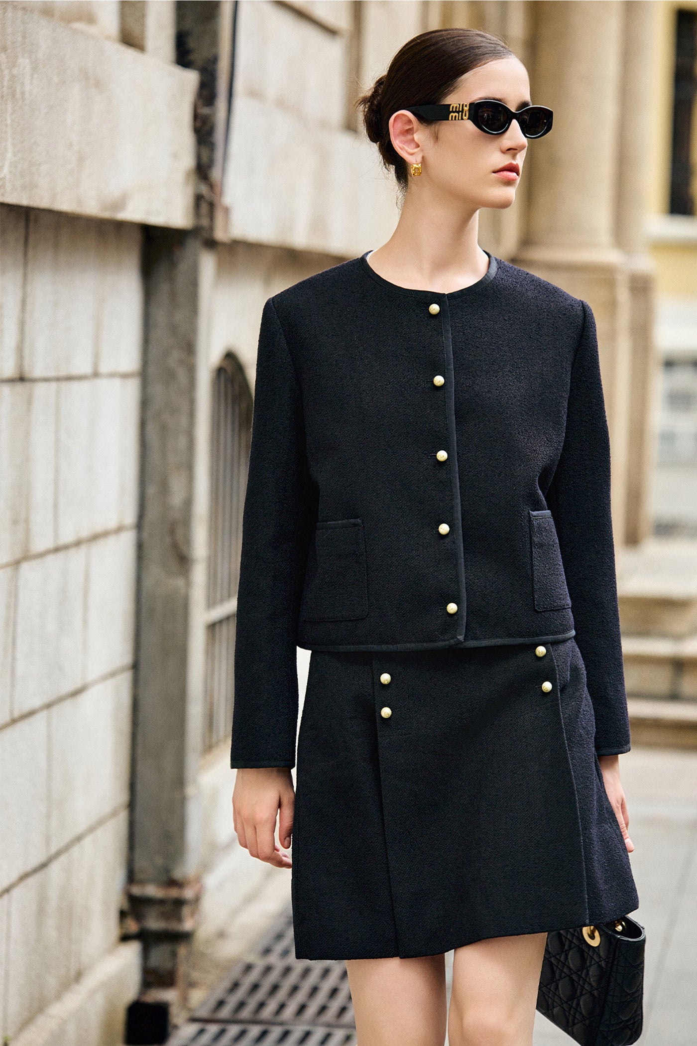 KAMILAN French Chic Short Wool Jacket – 2025 Autumn New Elegant Tweed-Inspired Cropped Coat
