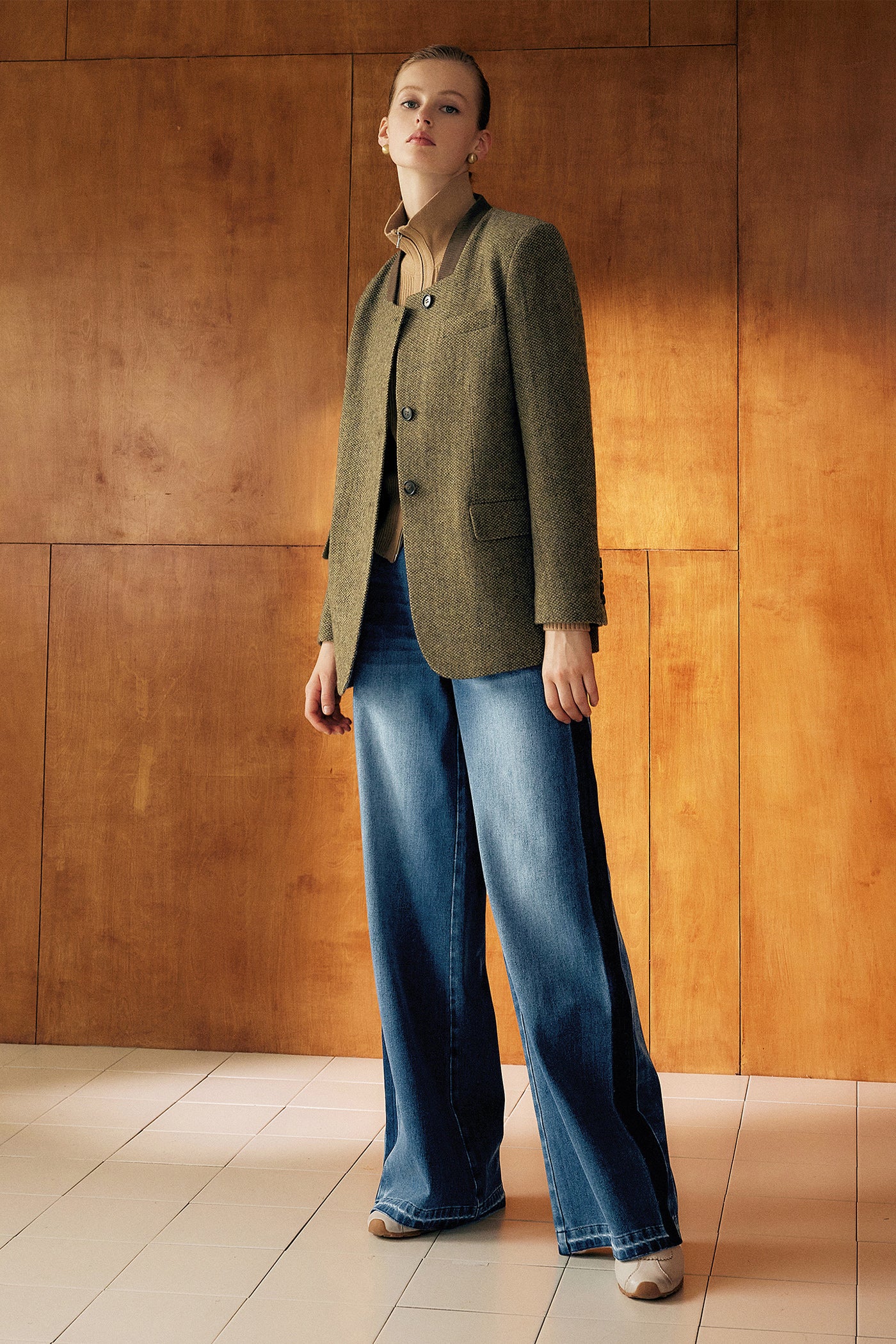 KAMILAN French Chic Wool Blazer for Women – 2025 Winter Elegant Casual Tailored Coat