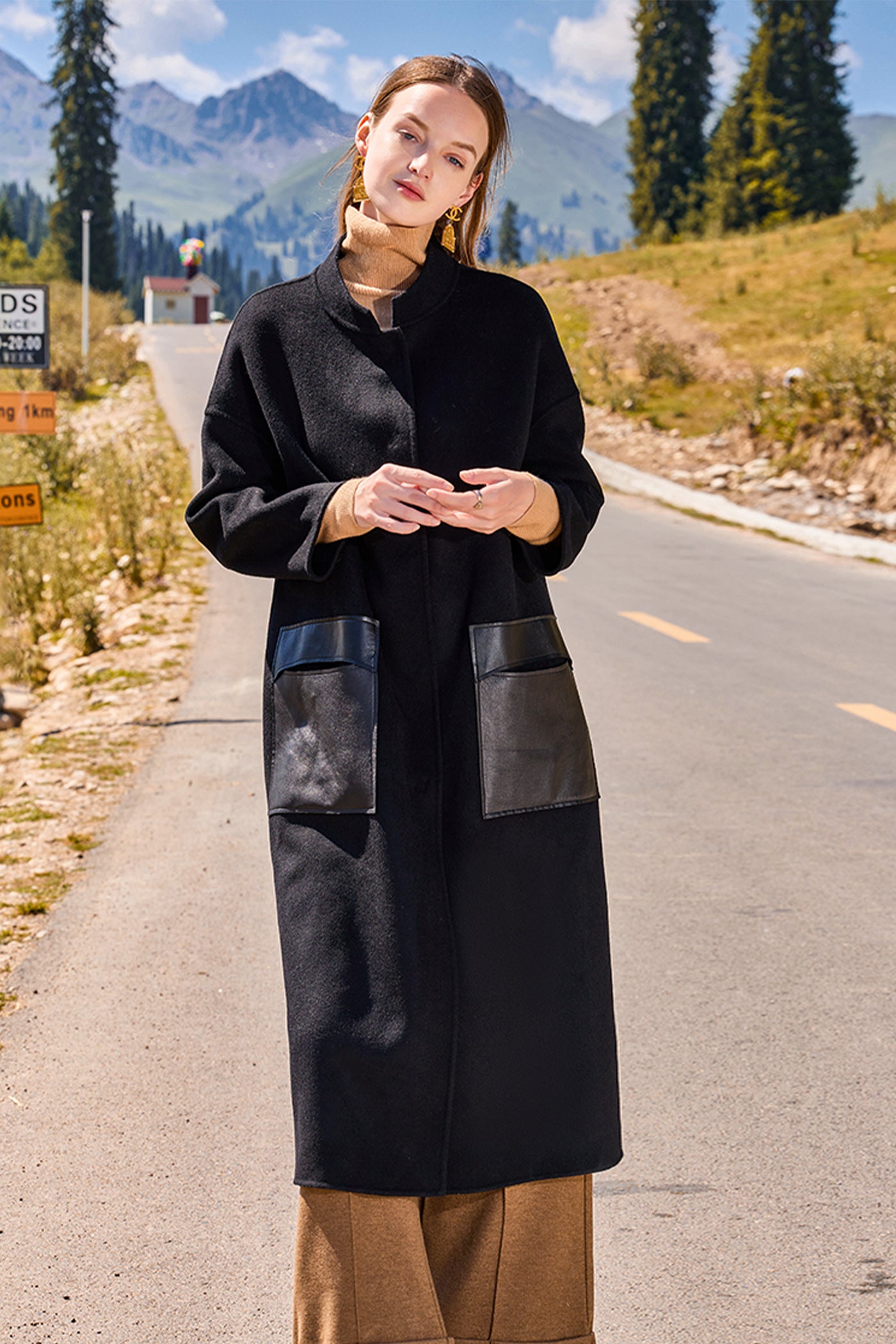 KAMILAN Double-Faced Wool Mid-Length Coat (2025 Autumn-Winter New)