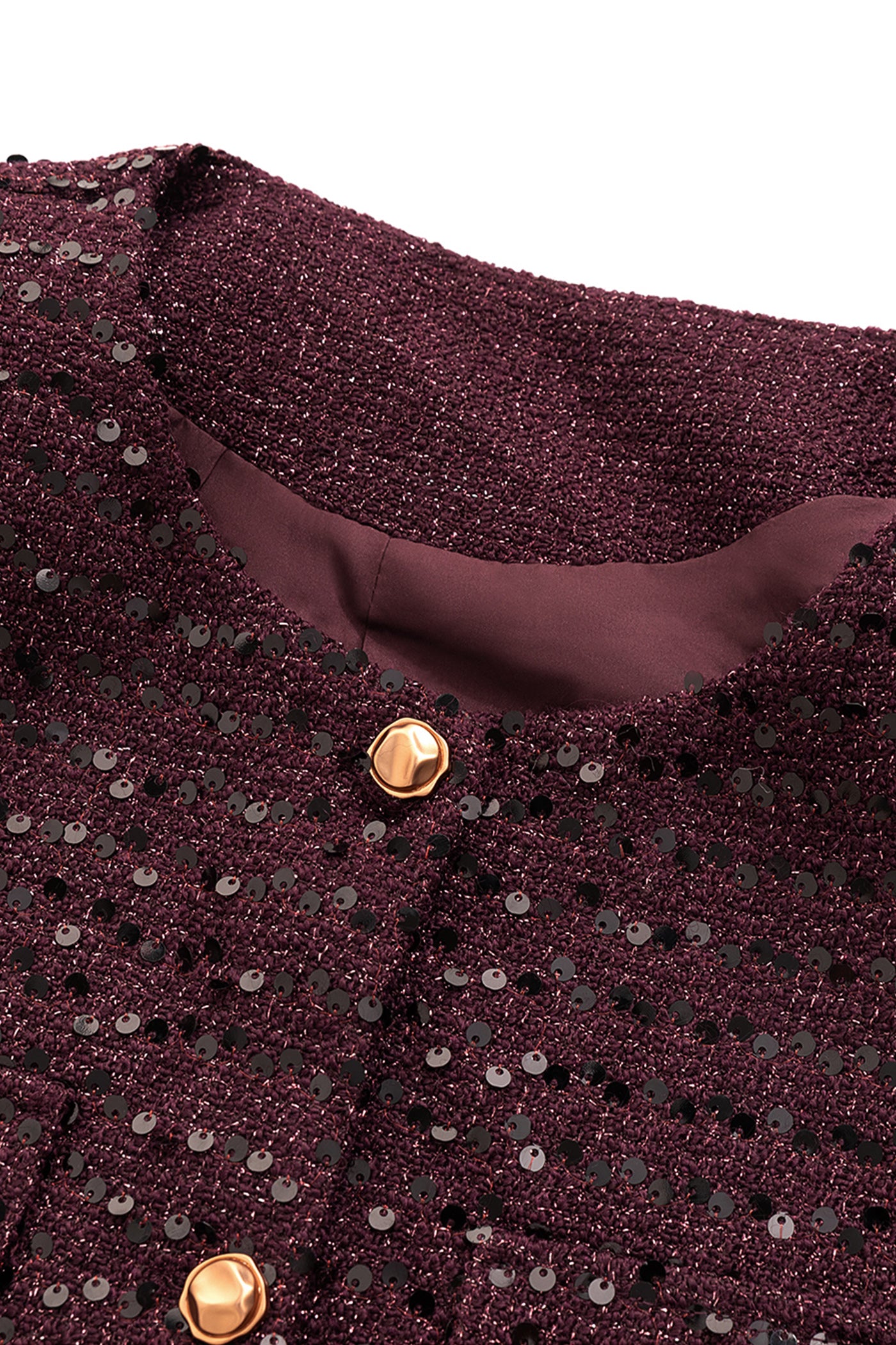 KAMILAN French Tweed-Inspired Short Jacket – 2025 Autumn New Loose Fit Sequin Detail Outerwear