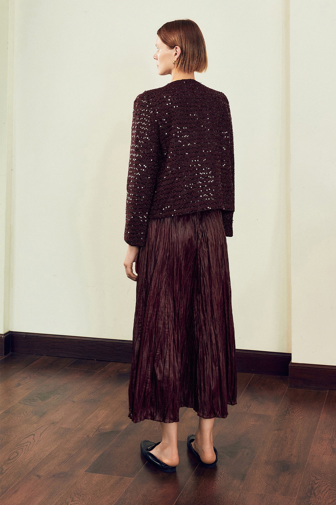 KAMILAN French Tweed-Inspired Short Jacket – 2025 Autumn New Loose Fit Sequin Detail Outerwear