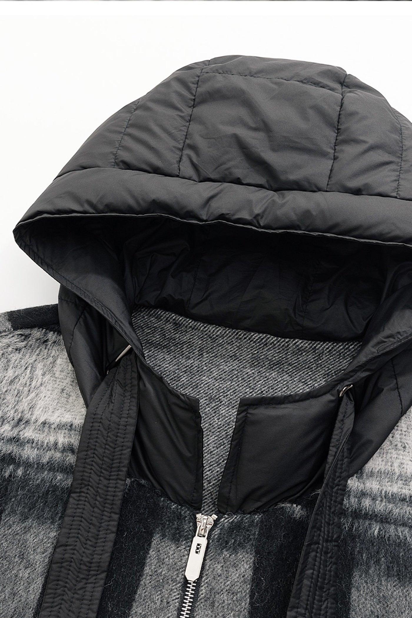 KAMILAN Short Wool Coat with Down Hood – 2025 Autumn New Double-Faced Wool Blend Jacket