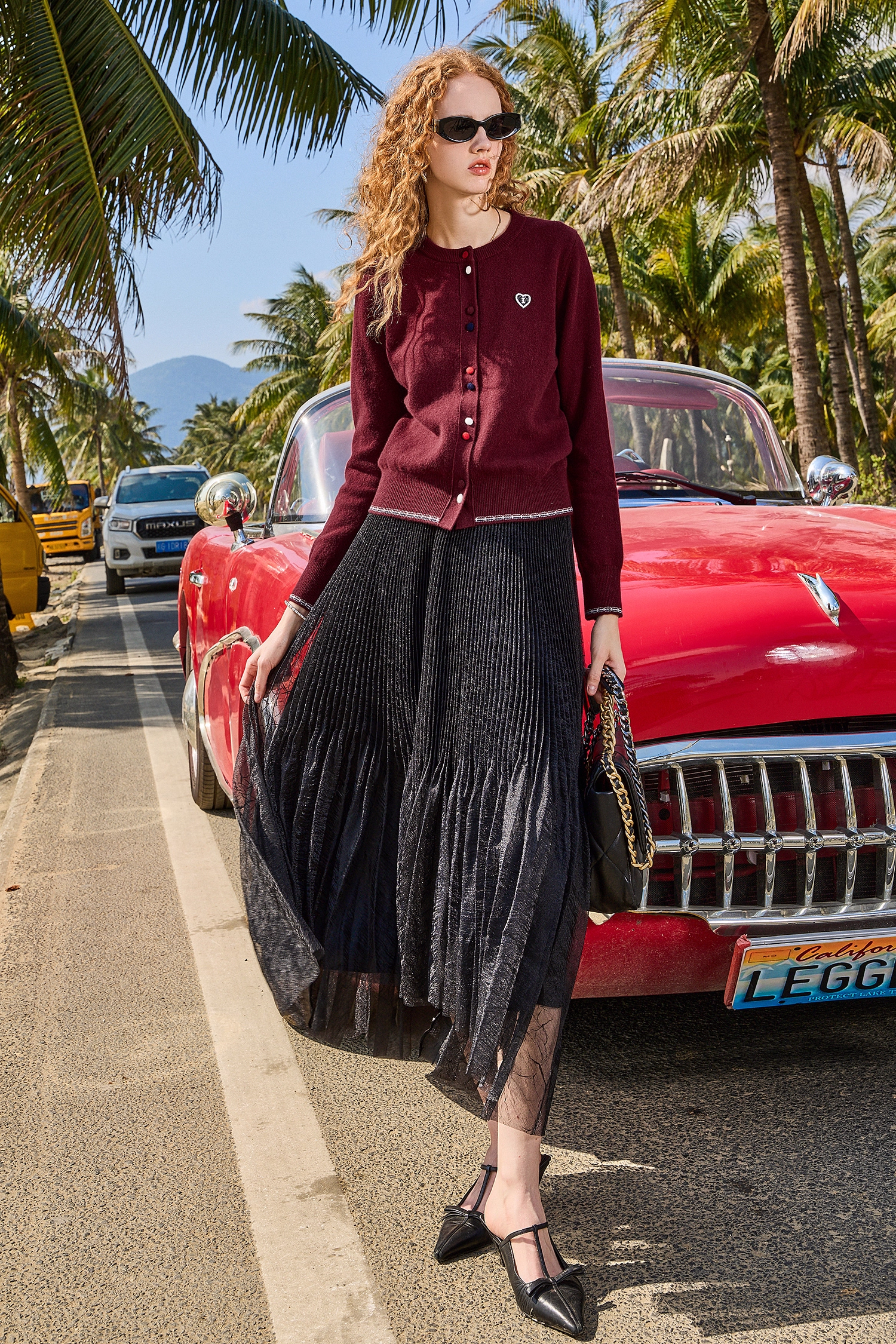 KAMILAN Trendy Short Embroidered Wool Sweater for Women, 2025 Autumn New Knit Cardigan Jacket Top