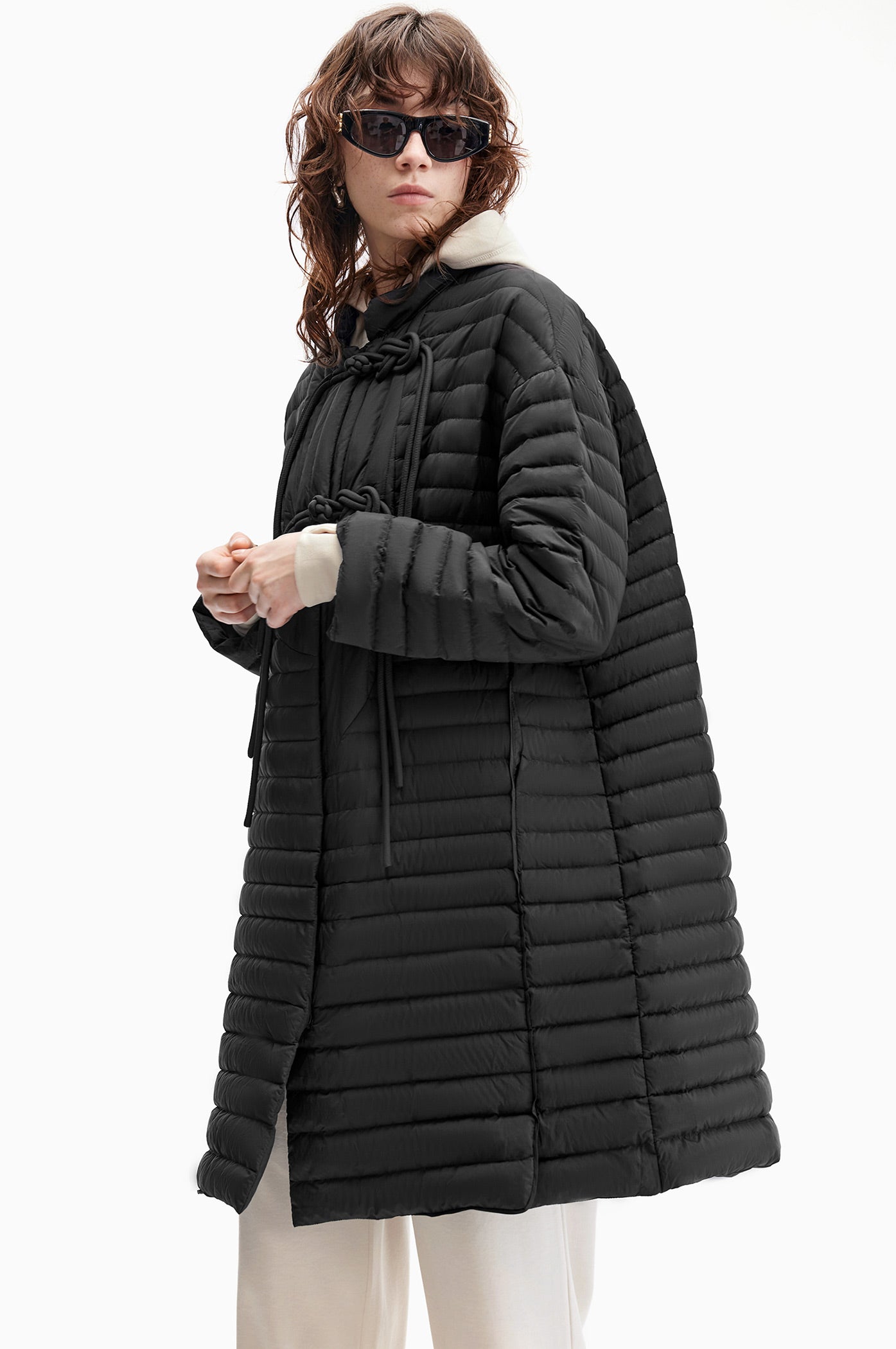 KAMILAN Women's Vintage Chinese Style Down Jacket – 2025 Winter Collection, Mid-Length Puffer Coat
