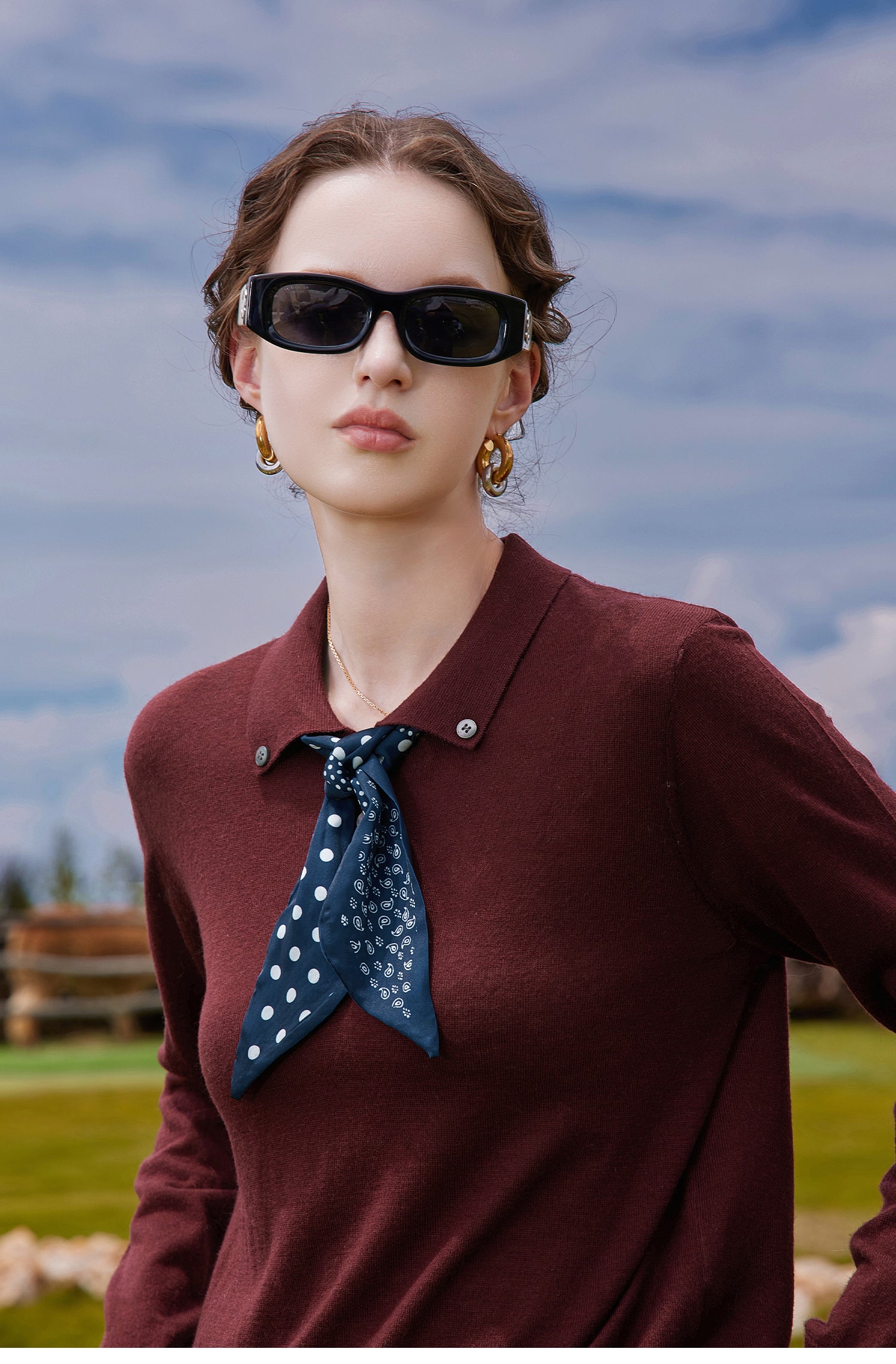KAMILAN Red temperament wool sweater for women, new autumn 2025 style, loose short cardigan, base layer top.