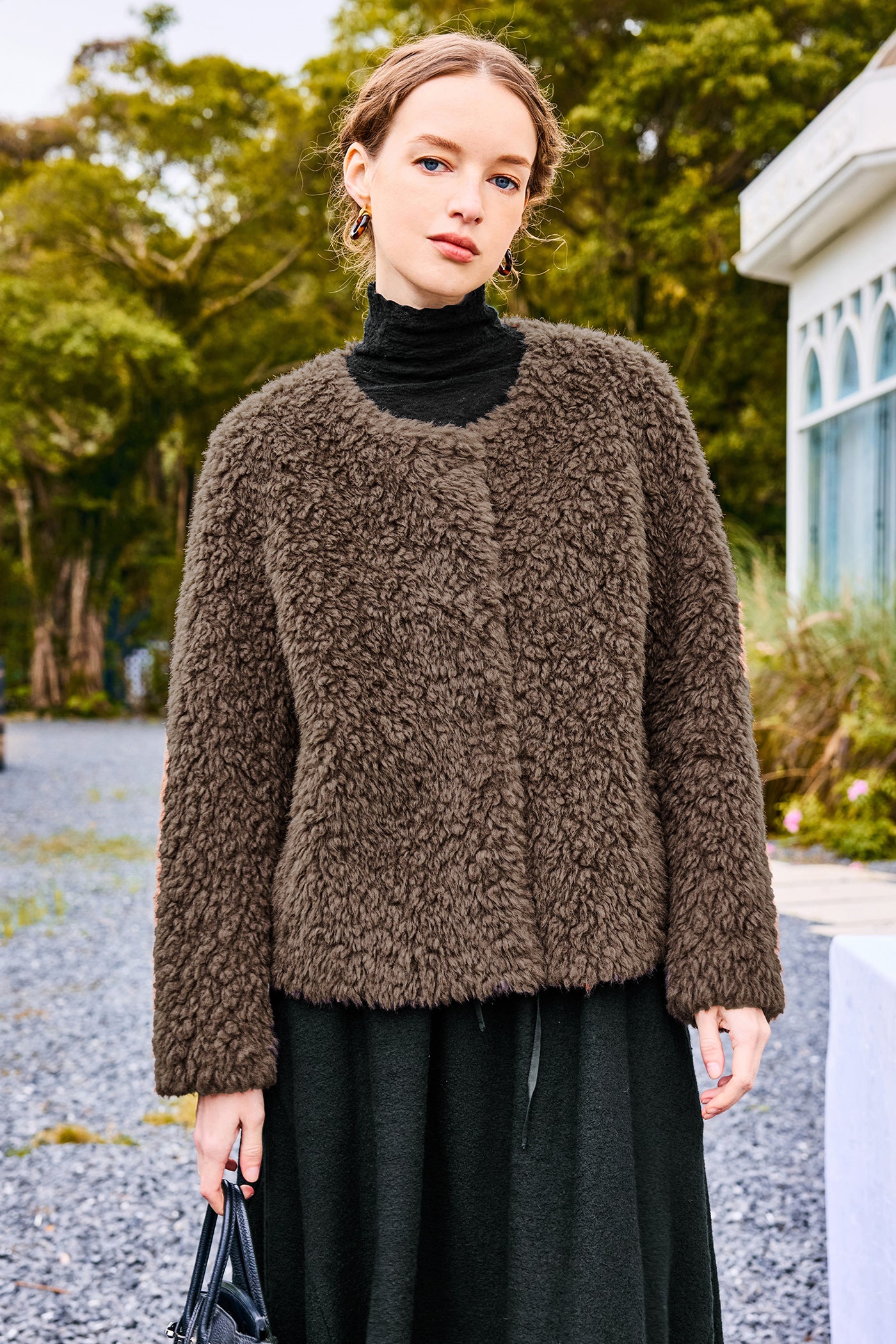 KAMILAN 2025 Winter Faux Shearling Jacket | Short Eco-Friendly Fur Coat for Women
