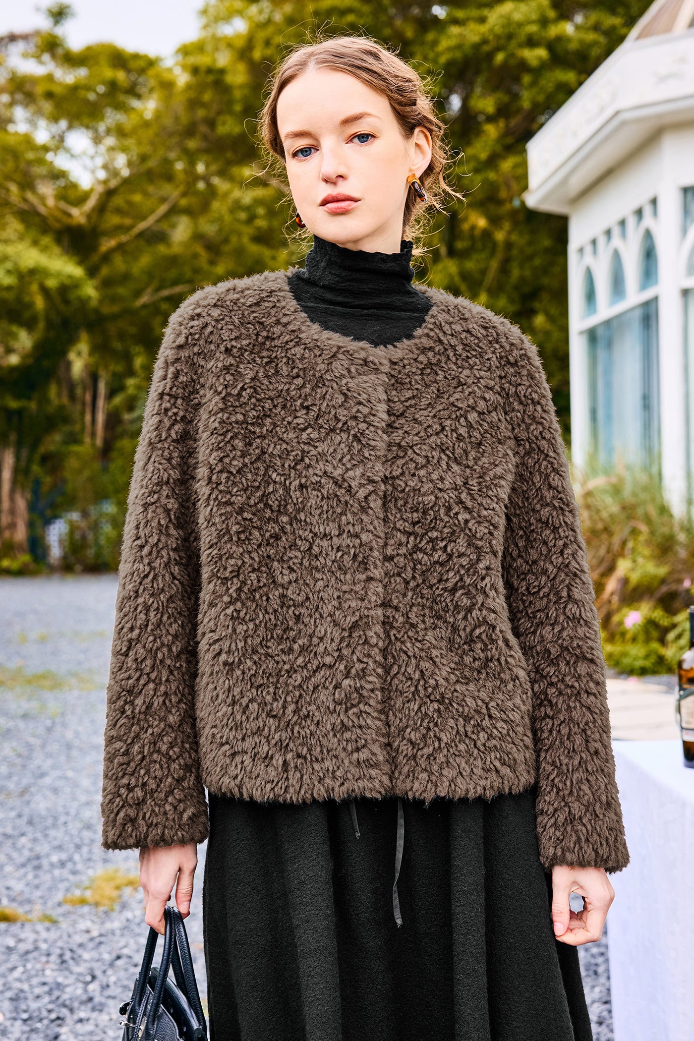 KAMILAN 2025 Winter Faux Shearling Jacket | Short Eco-Friendly Fur Coat for Women