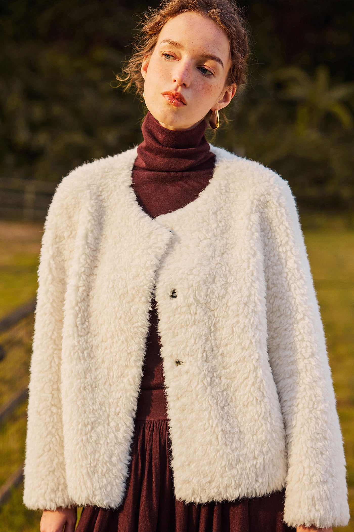 KAMILAN 2025 Winter Faux Shearling Jacket | Short Eco-Friendly Fur Coat for Women