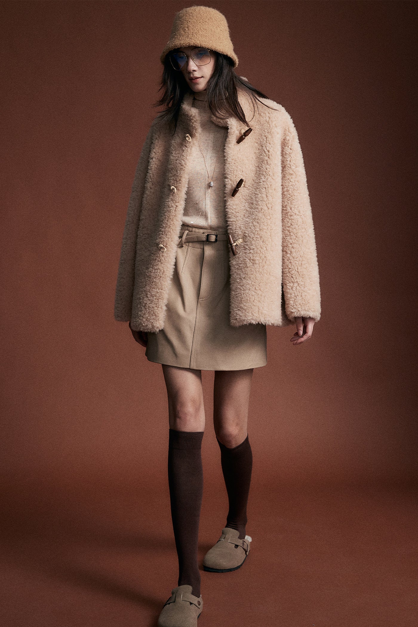 KAMILAN 25 Year Winter Sheep Shearing Warm Coat For Women