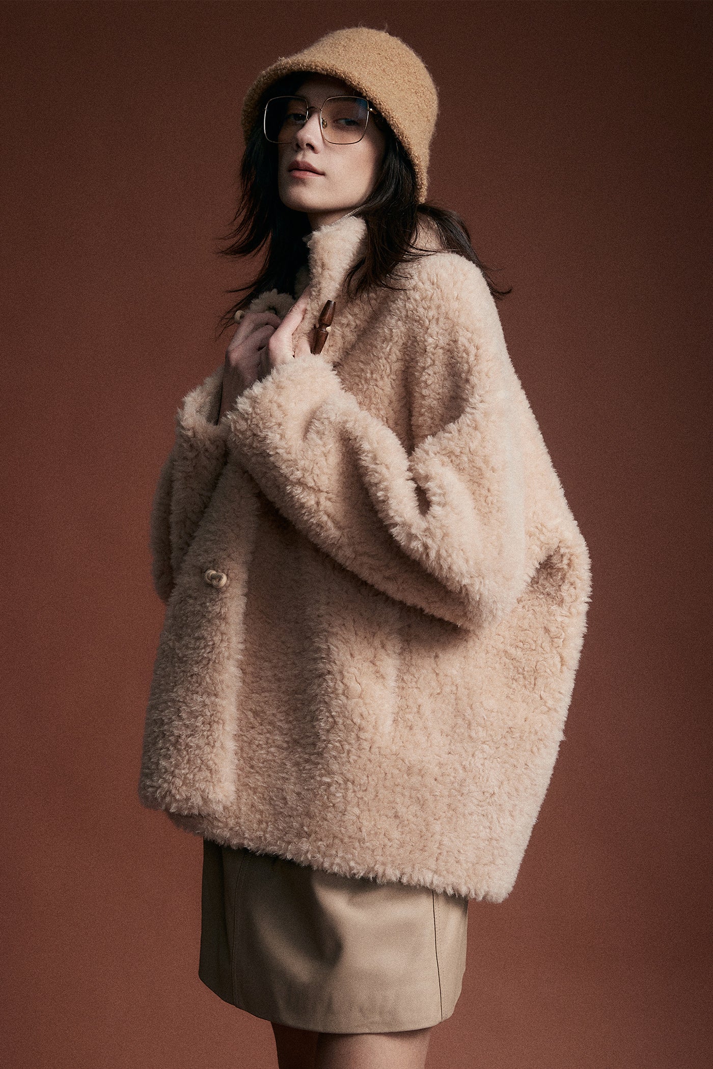 KAMILAN 25 Year Winter Sheep Shearing Warm Coat For Women