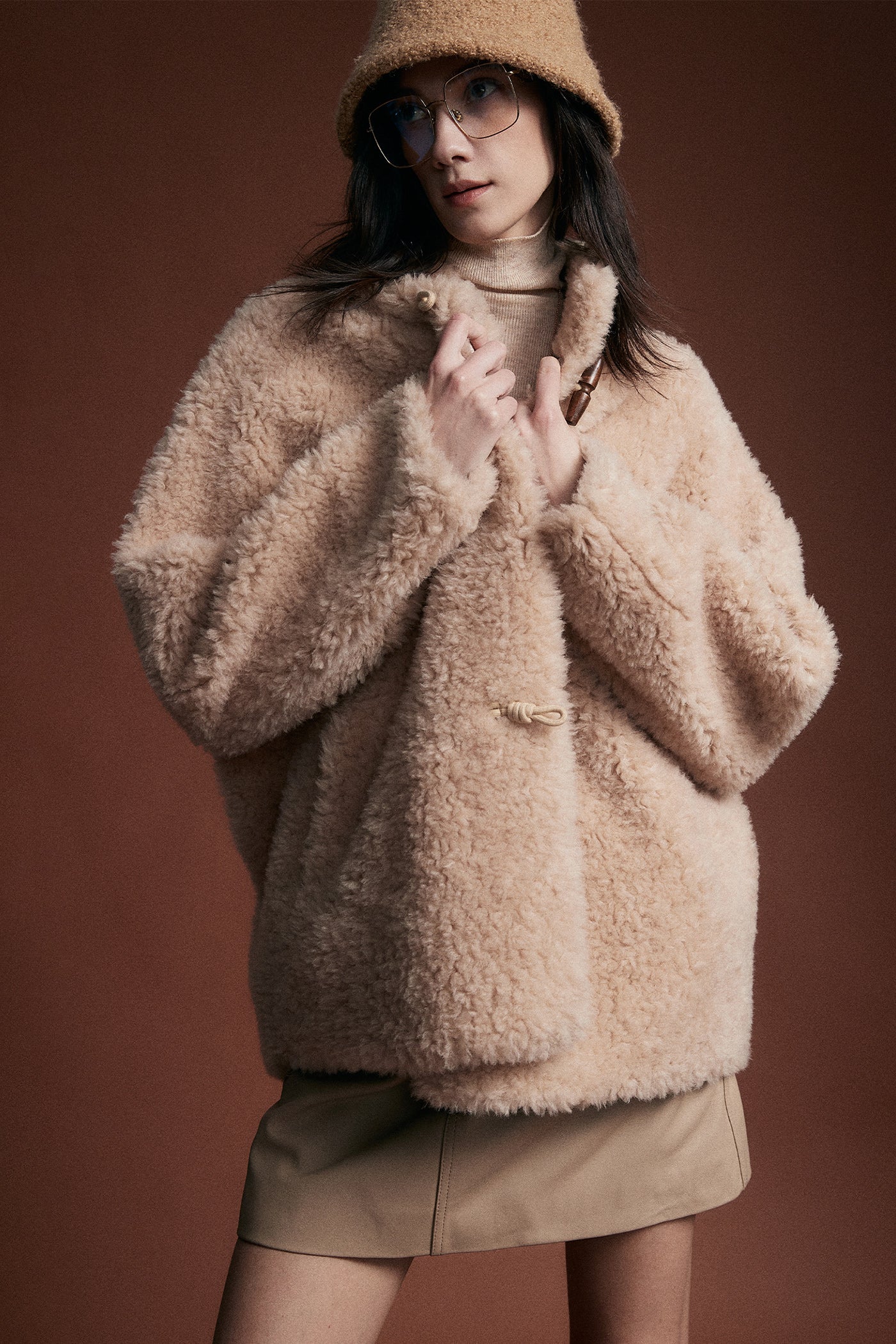 KAMILAN 25 Year Winter Sheep Shearing Warm Coat For Women