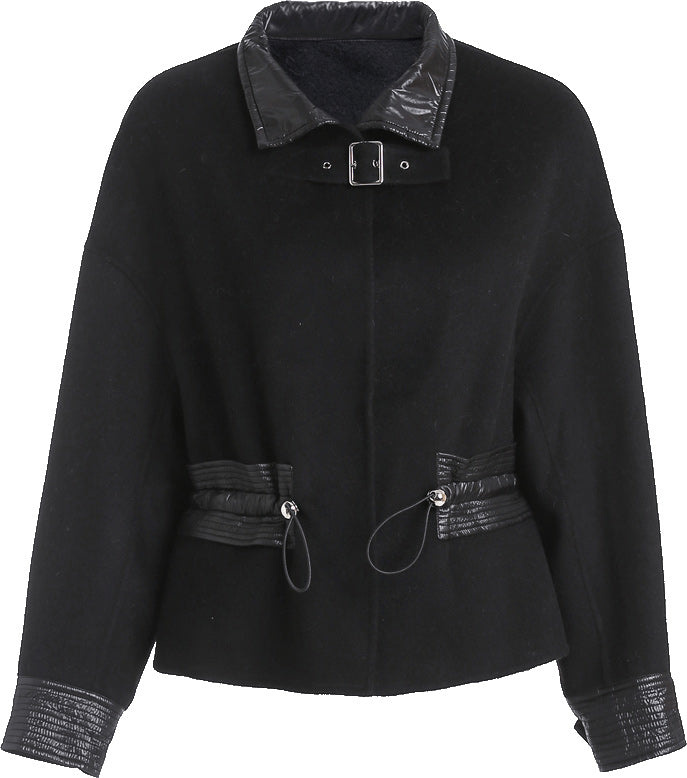 KAMILAN Women's Wool Coat – 2025 Autumn/Winter New French Style Short Double-Faced Wool Overcoat