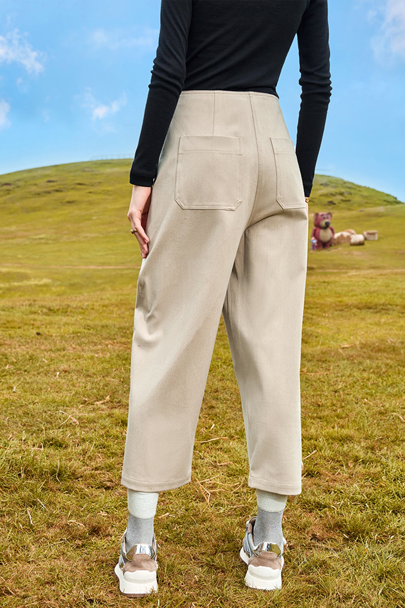 KAMILAN Women's High-Waist Wide-Leg Pants – 2025 Autumn New Loose Straight Casual Cropped Trousers