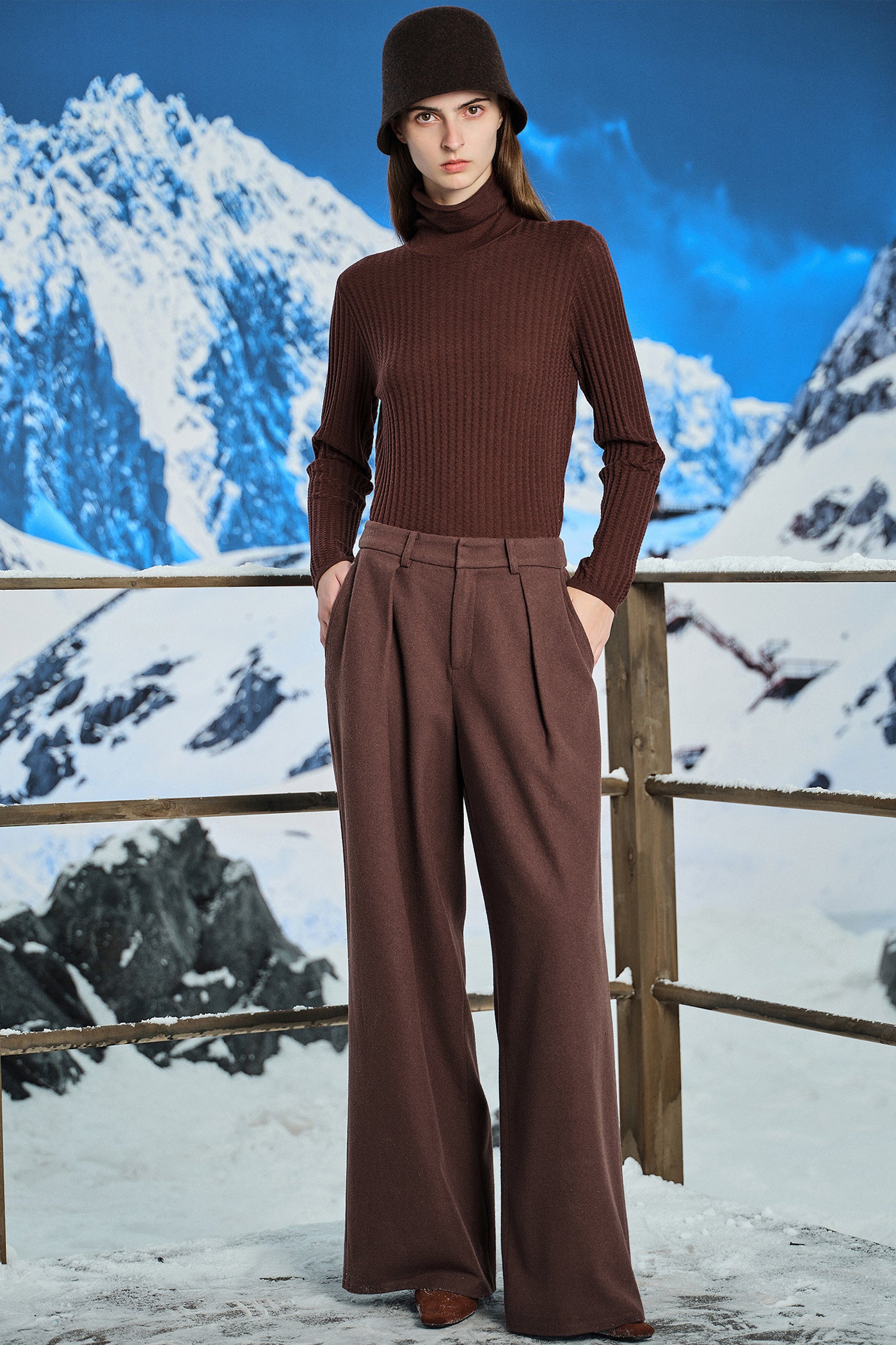 KAMILAN Women's Wool Pants – 2025 Autumn New High-Waist Loose Straight-Leg Wide-Leg Trousers, Floor-Length Versatile Style