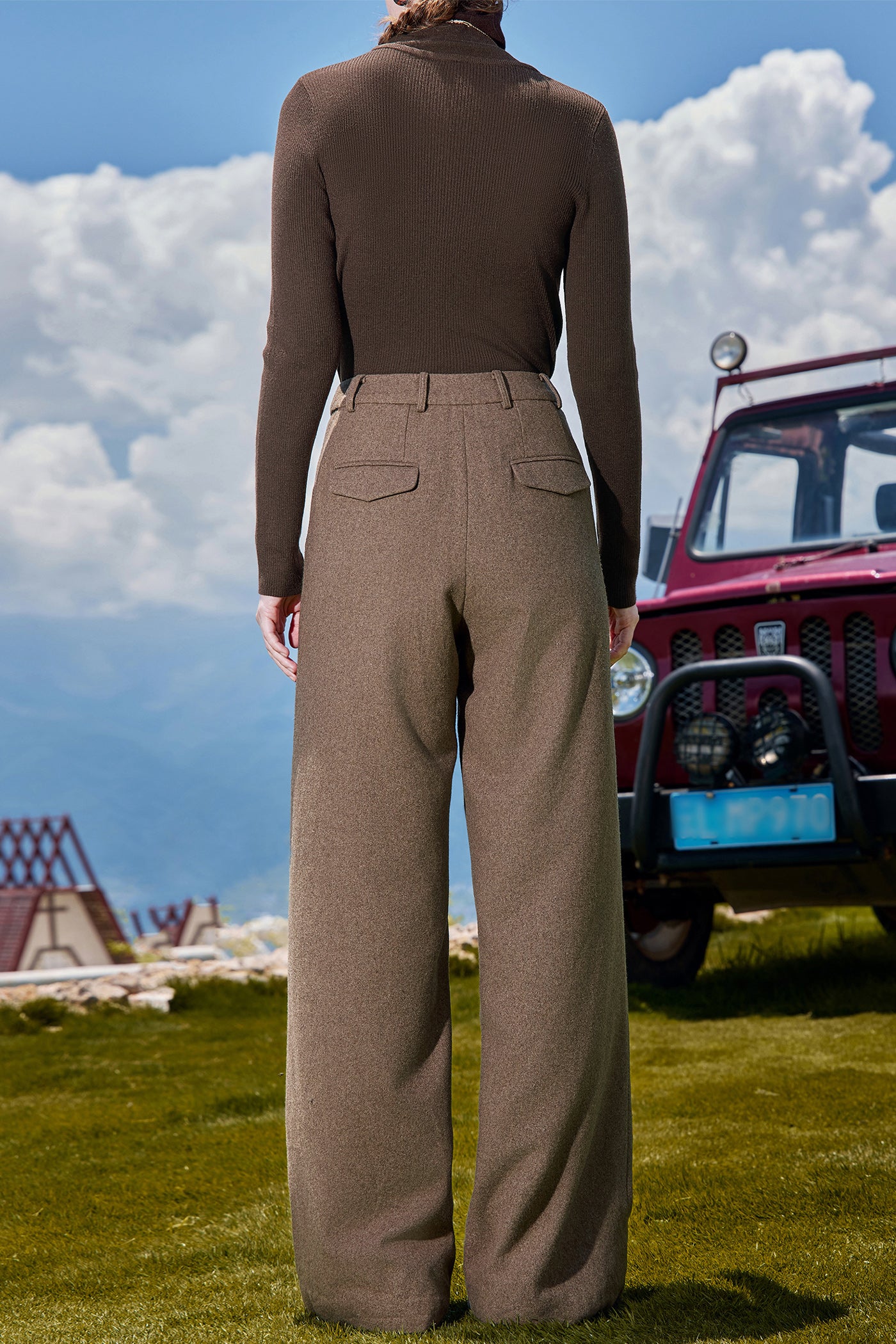 KAMILAN Women's Wool Pants – 2025 Autumn New High-Waist Loose Straight-Leg Wide-Leg Trousers, Floor-Length Versatile Style