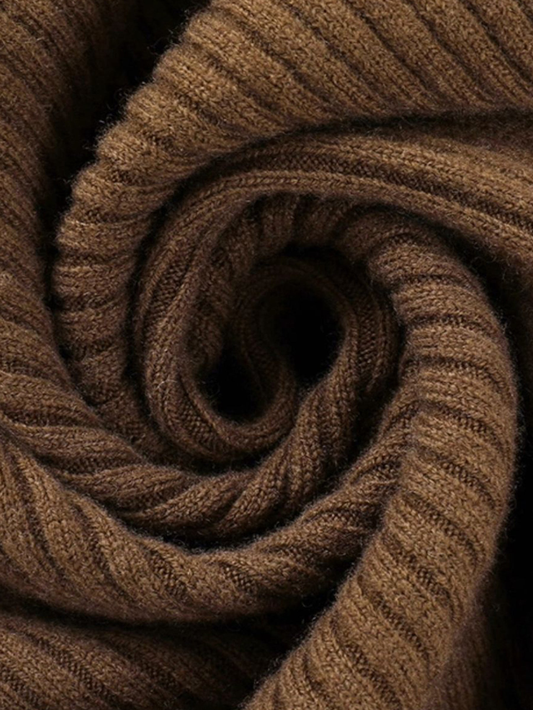 KAMILAN Women’s 2025 Fall Wool Blend Stand-Collar Zip-Up Street Style Straight Knit Jacket